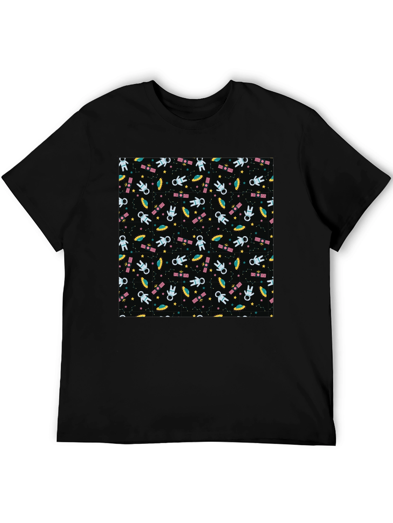 Space Pattern T-Shirt - Astronauts UFOs & Stars!