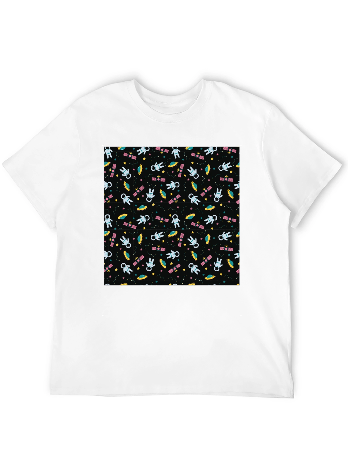 Space Pattern T-Shirt - Astronauts UFOs & Stars!