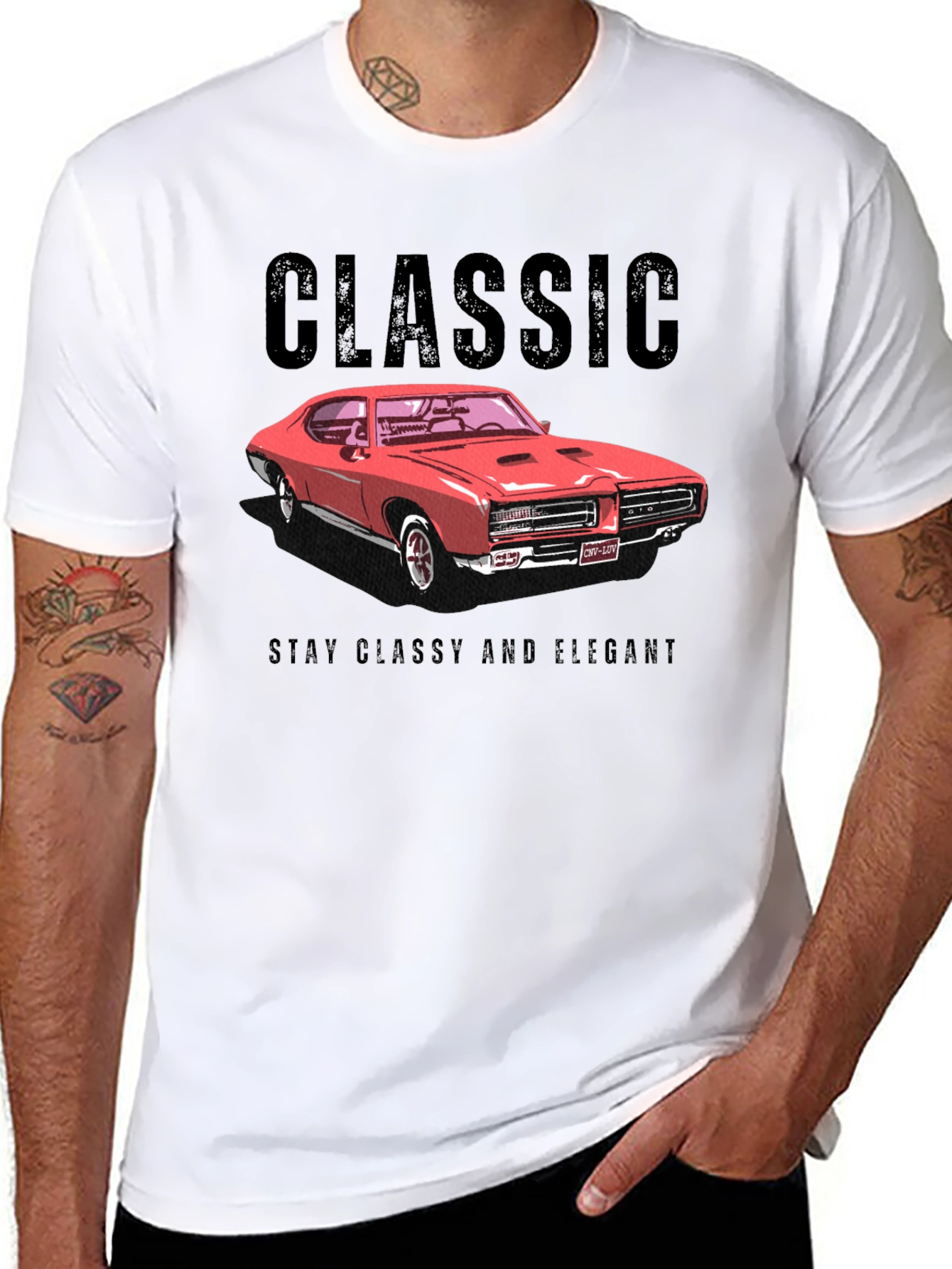 Classic Car Graphic T-Shirt - Stay Classy and Elegant