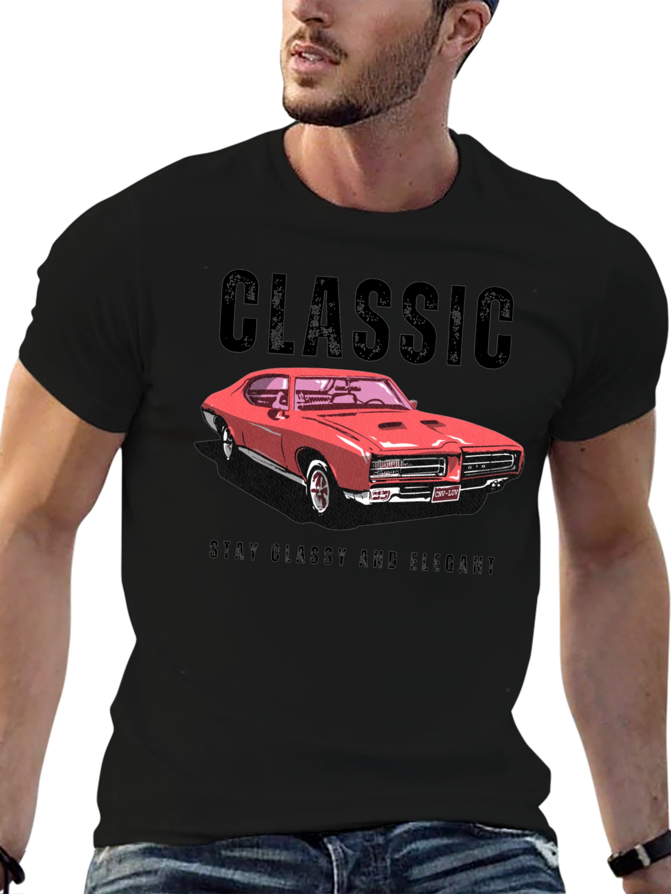 Classic Car Graphic T-Shirt - Stay Classy and Elegant