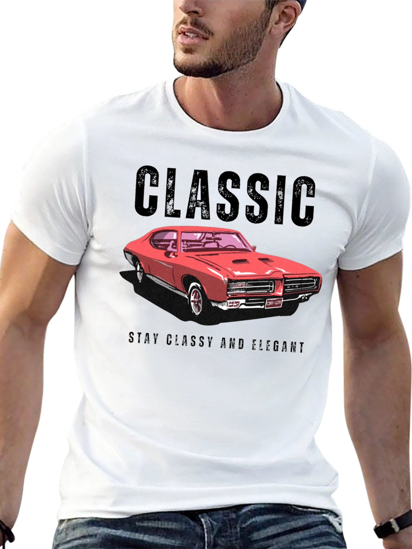 Classic Car Graphic T-Shirt - Stay Classy and Elegant