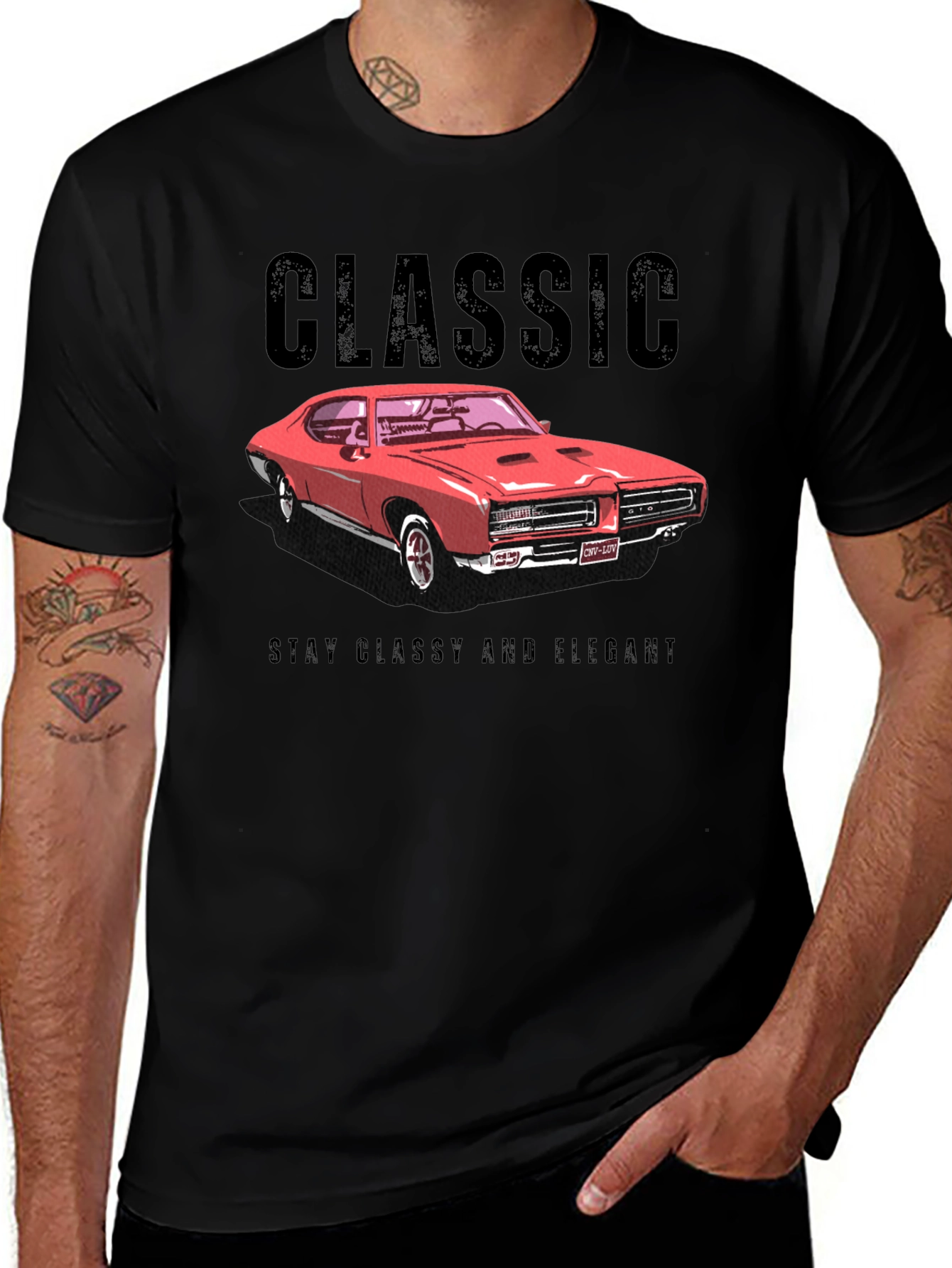 Classic Car Graphic T-Shirt - Stay Classy and Elegant