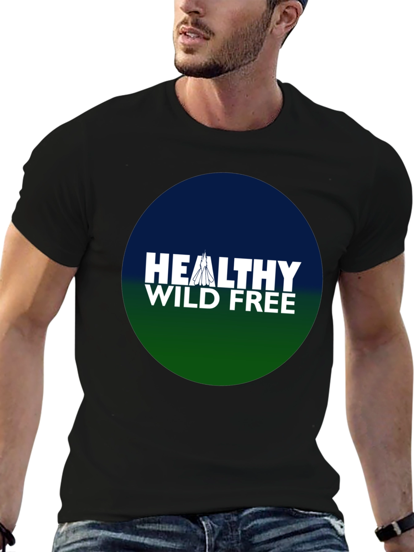 Healthy Wild Free Black Tee
