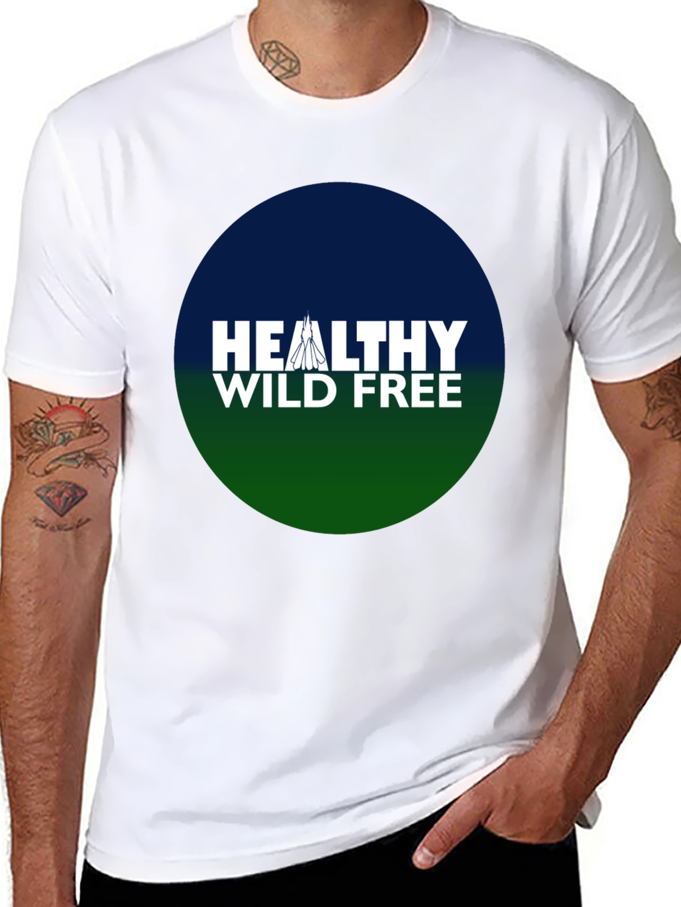 Healthy Wild Free Black Tee