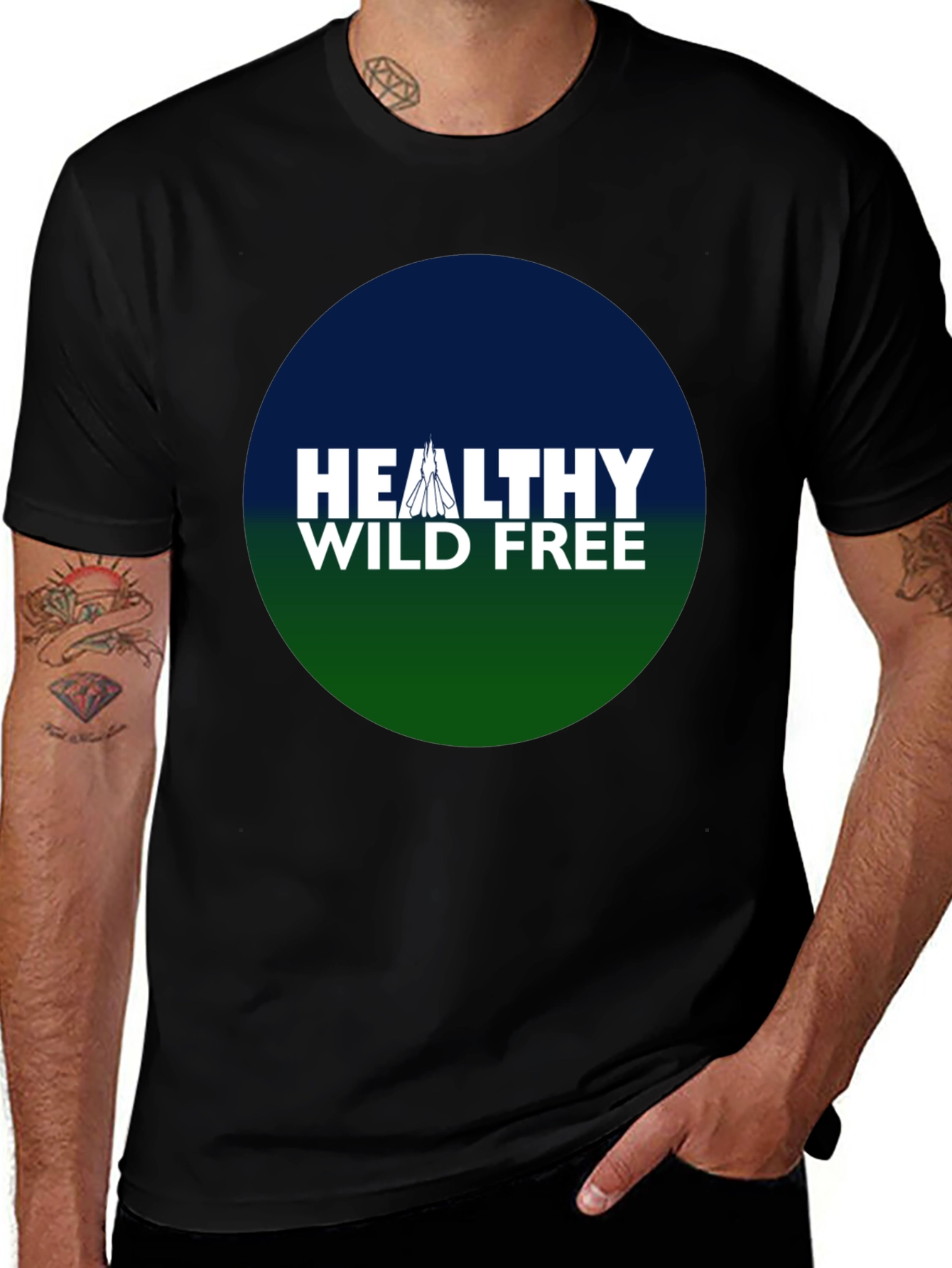 Healthy Wild Free Black Tee