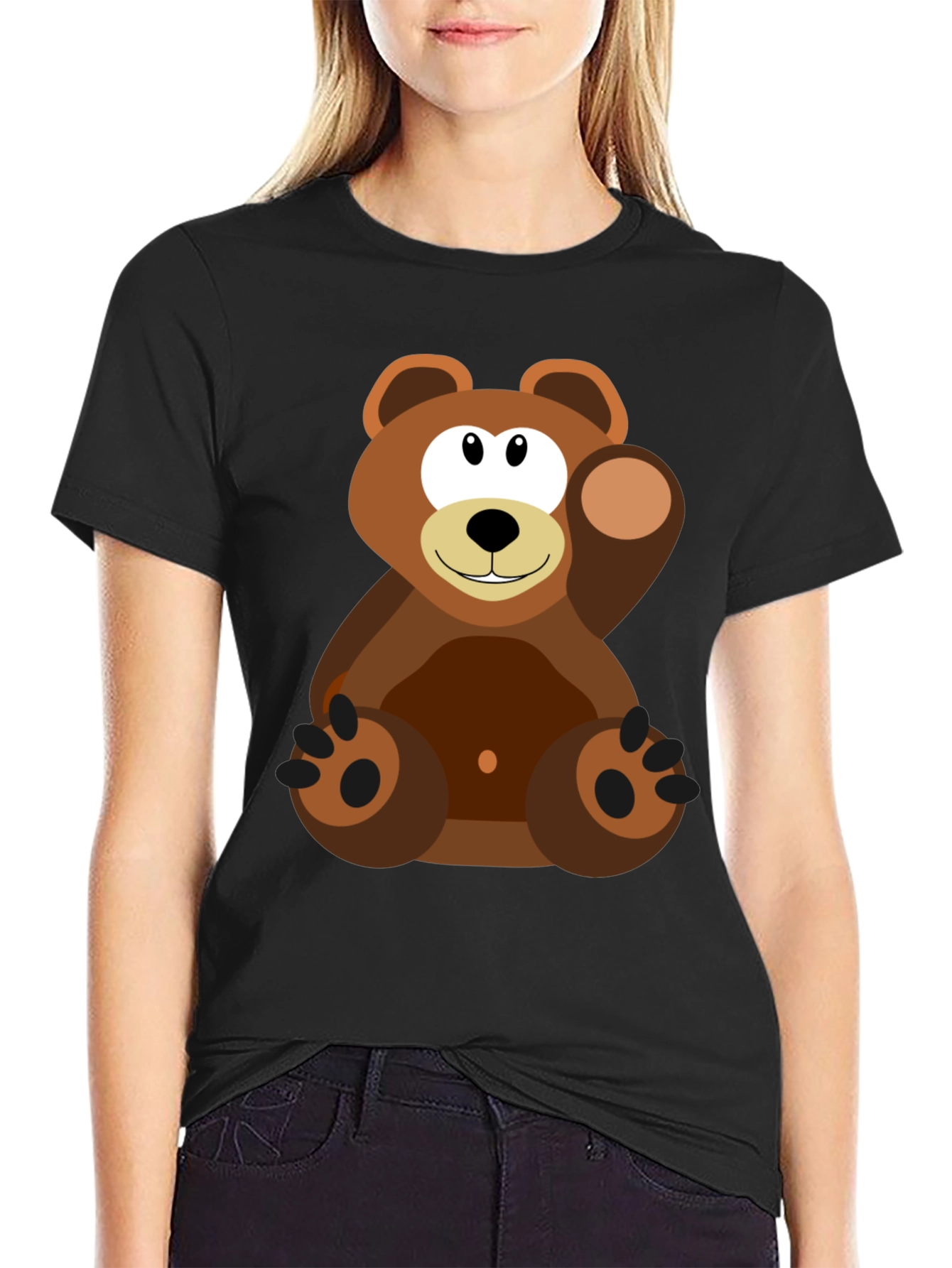 Cartoon Bear Graphic Tee - Soft Cotton Blend