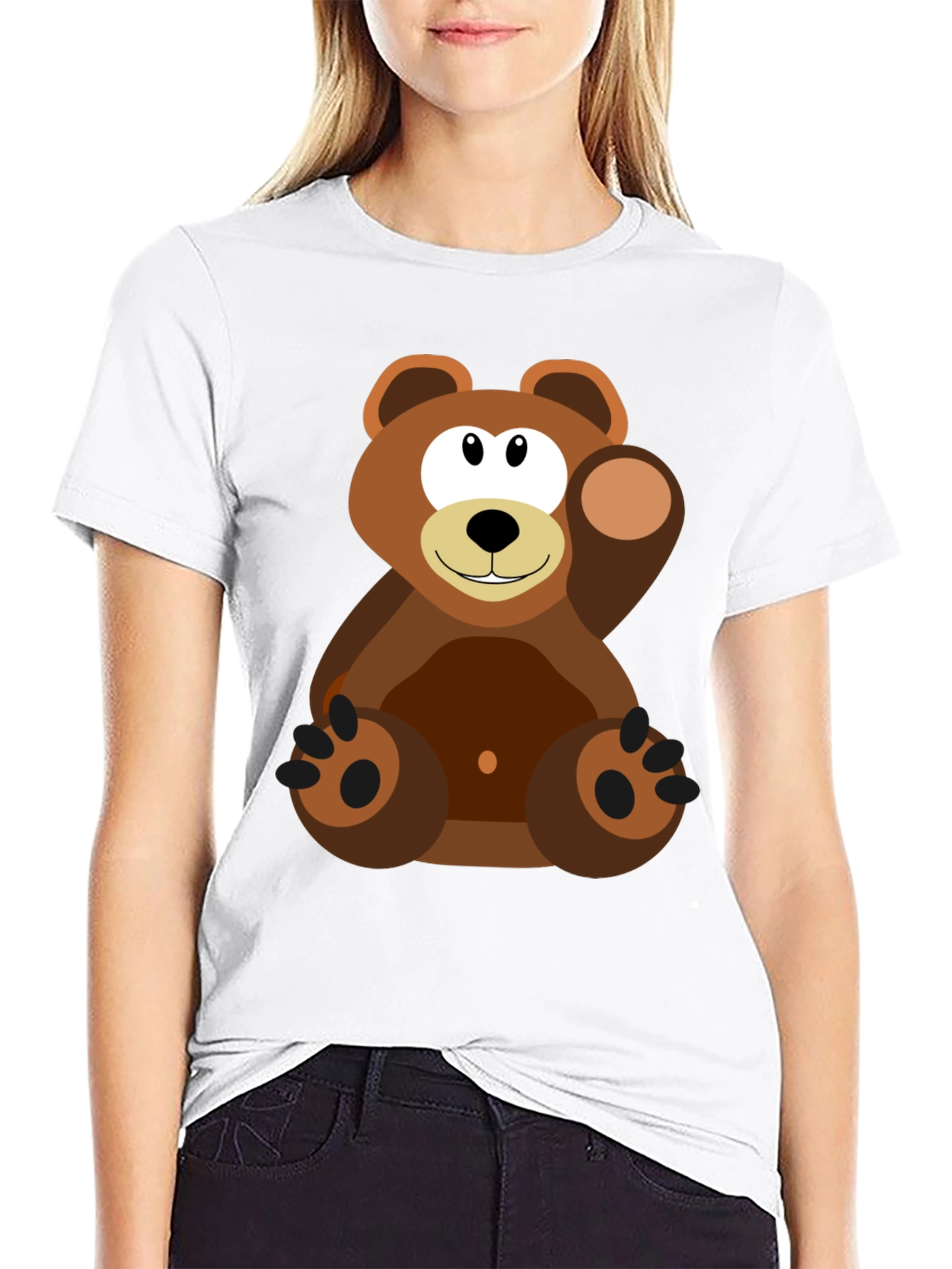Cartoon Bear Graphic Tee - Soft Cotton Blend