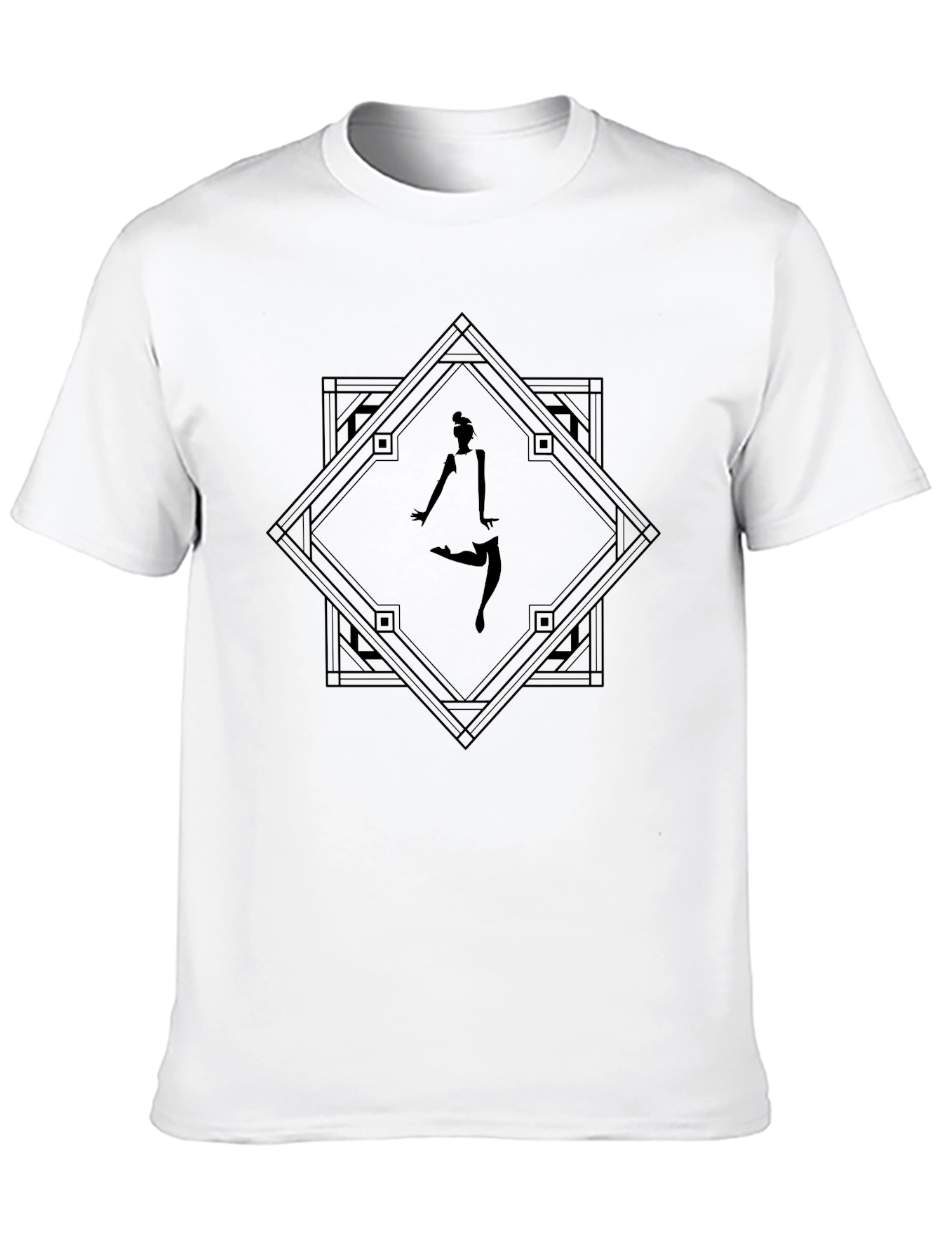 Art Deco Dancer Tee - Black Graphic T-Shirt