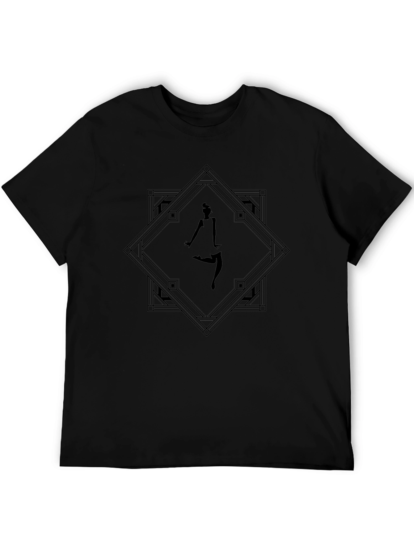 Art Deco Dancer Tee - Black Graphic T-Shirt