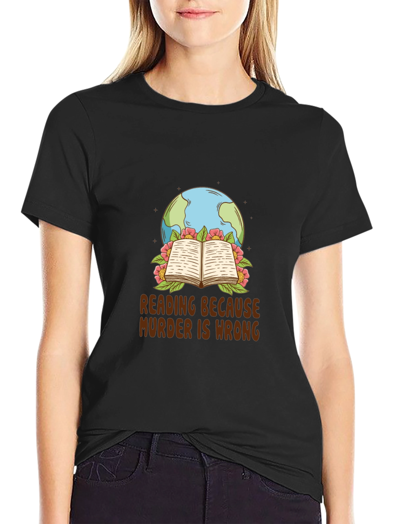 Reading Because Murder is Wrong Graphic Tee