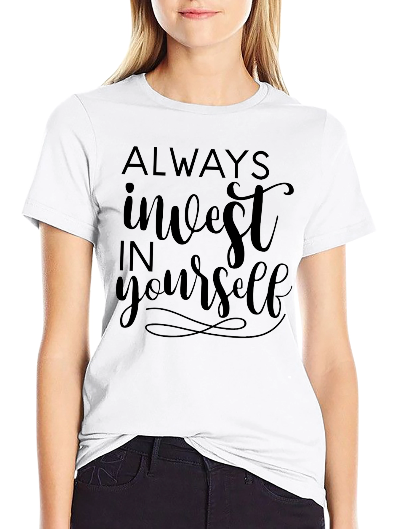 Invest in Yourself Graphic Tee - Black
