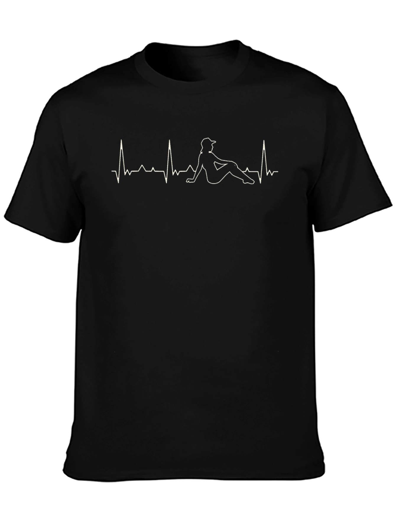 Trucker Heartbeat Graphic Tee - Black