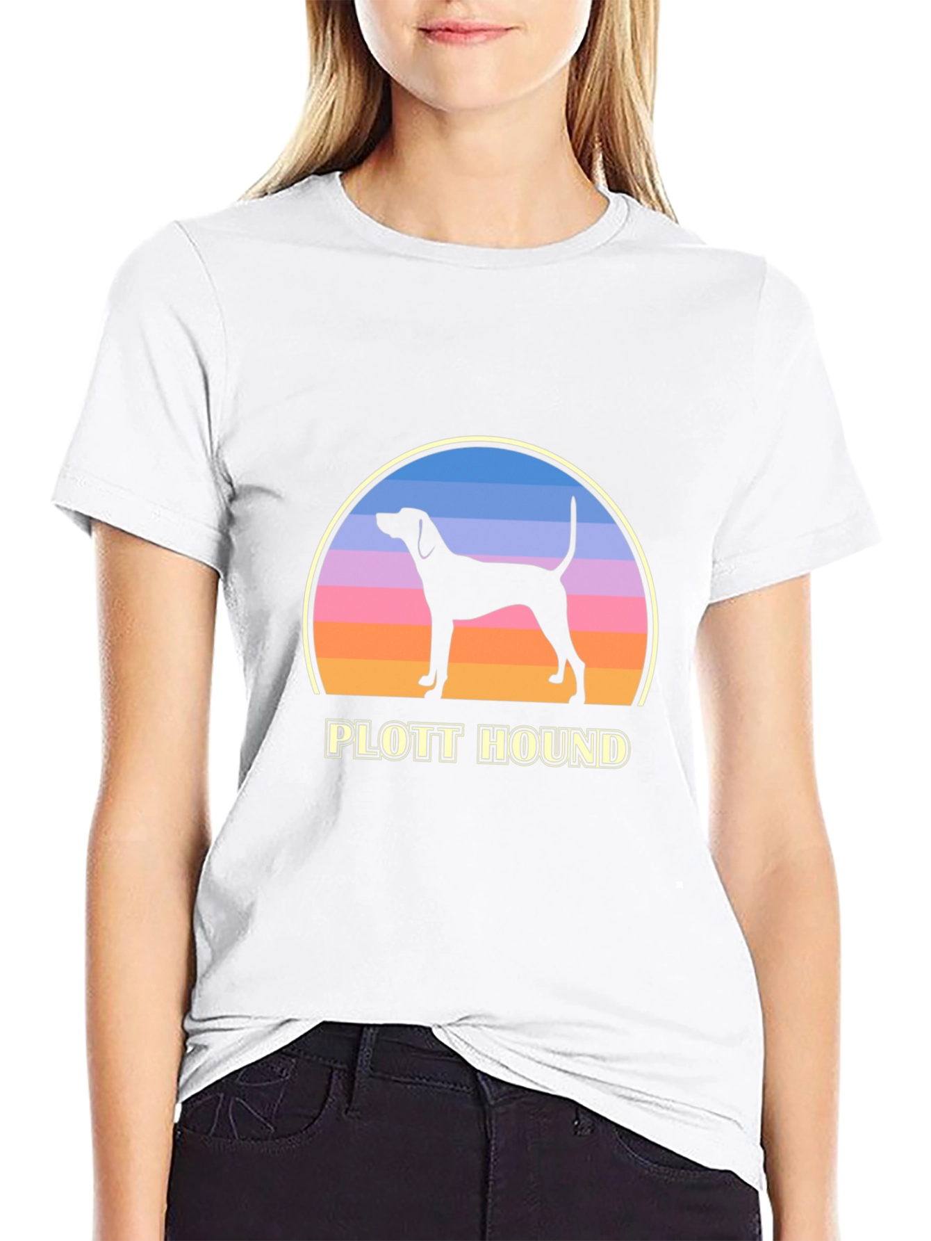 Plott Hound Sunset Graphic Tee - Dog Lover Shirt