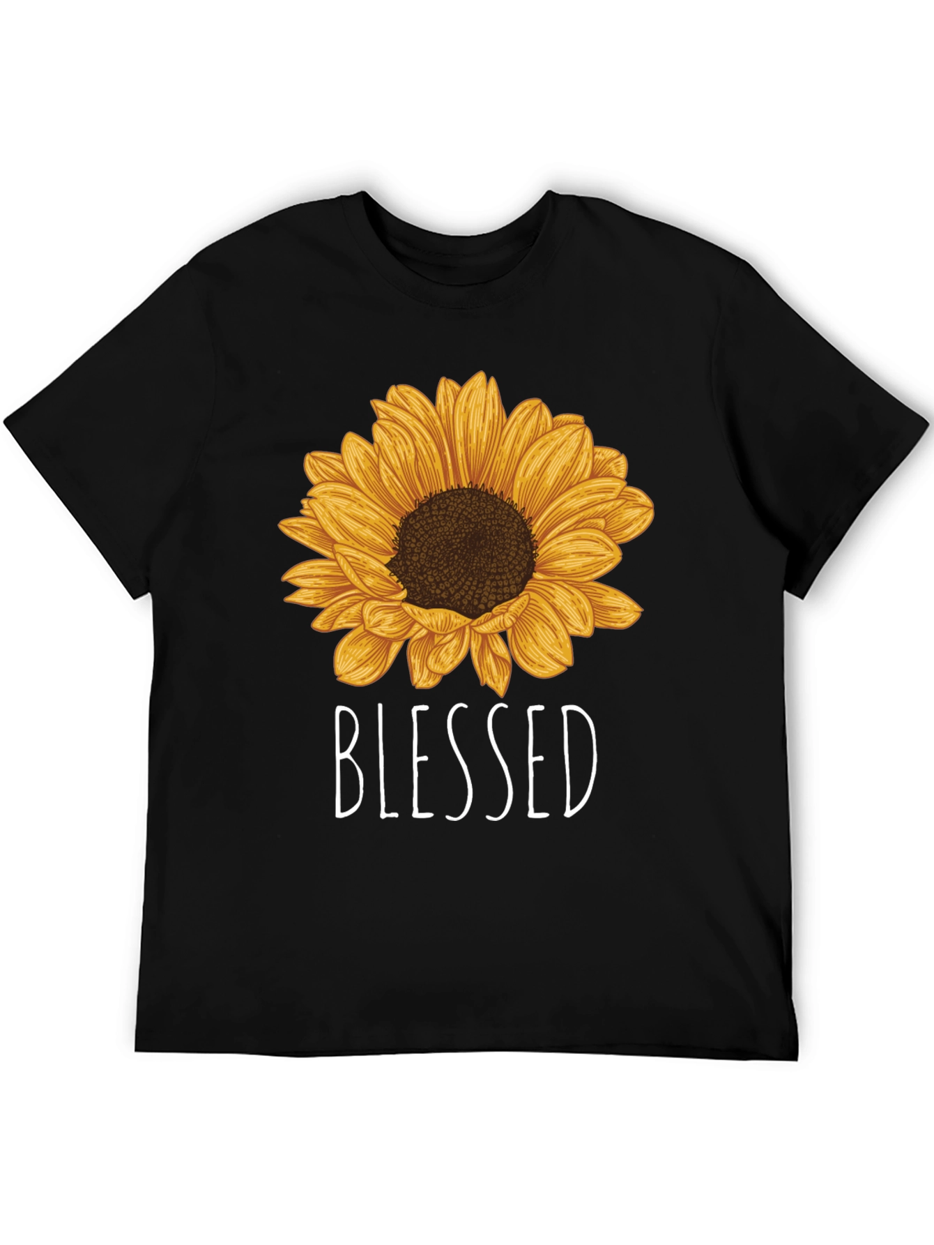 Blessed Sunflower Graphic Tee - Black