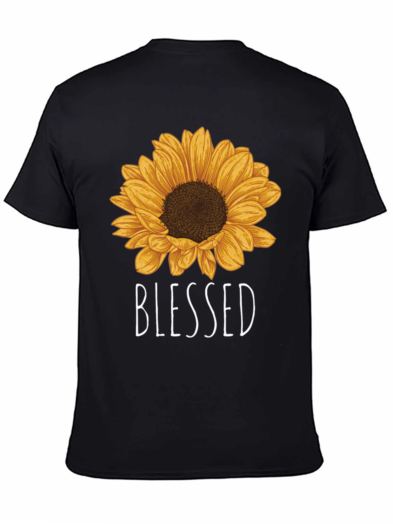 Blessed Sunflower Graphic Tee - Black