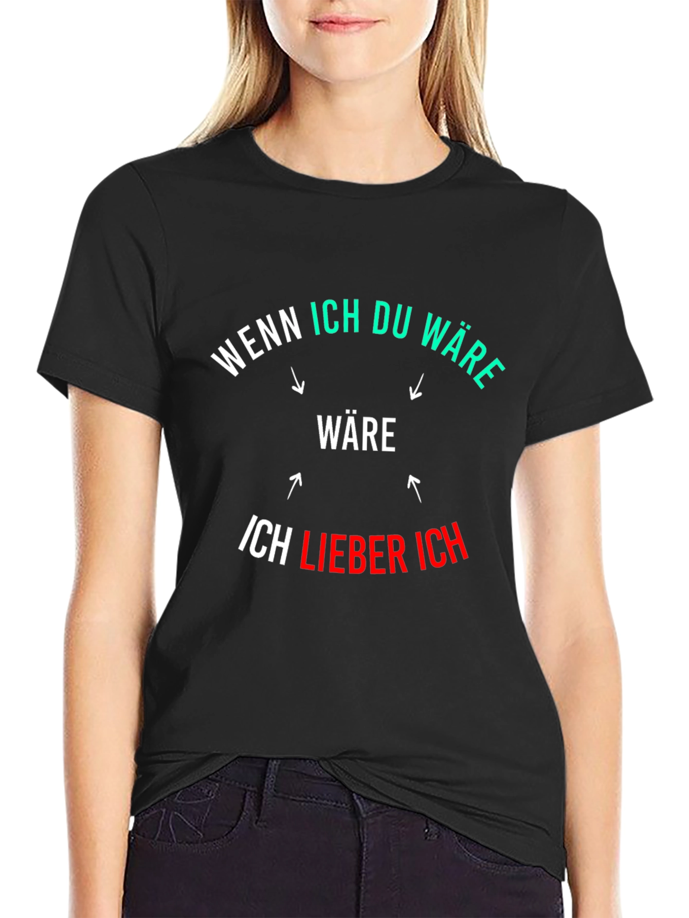 Funny German Phrase Graphic Black T-Shirt