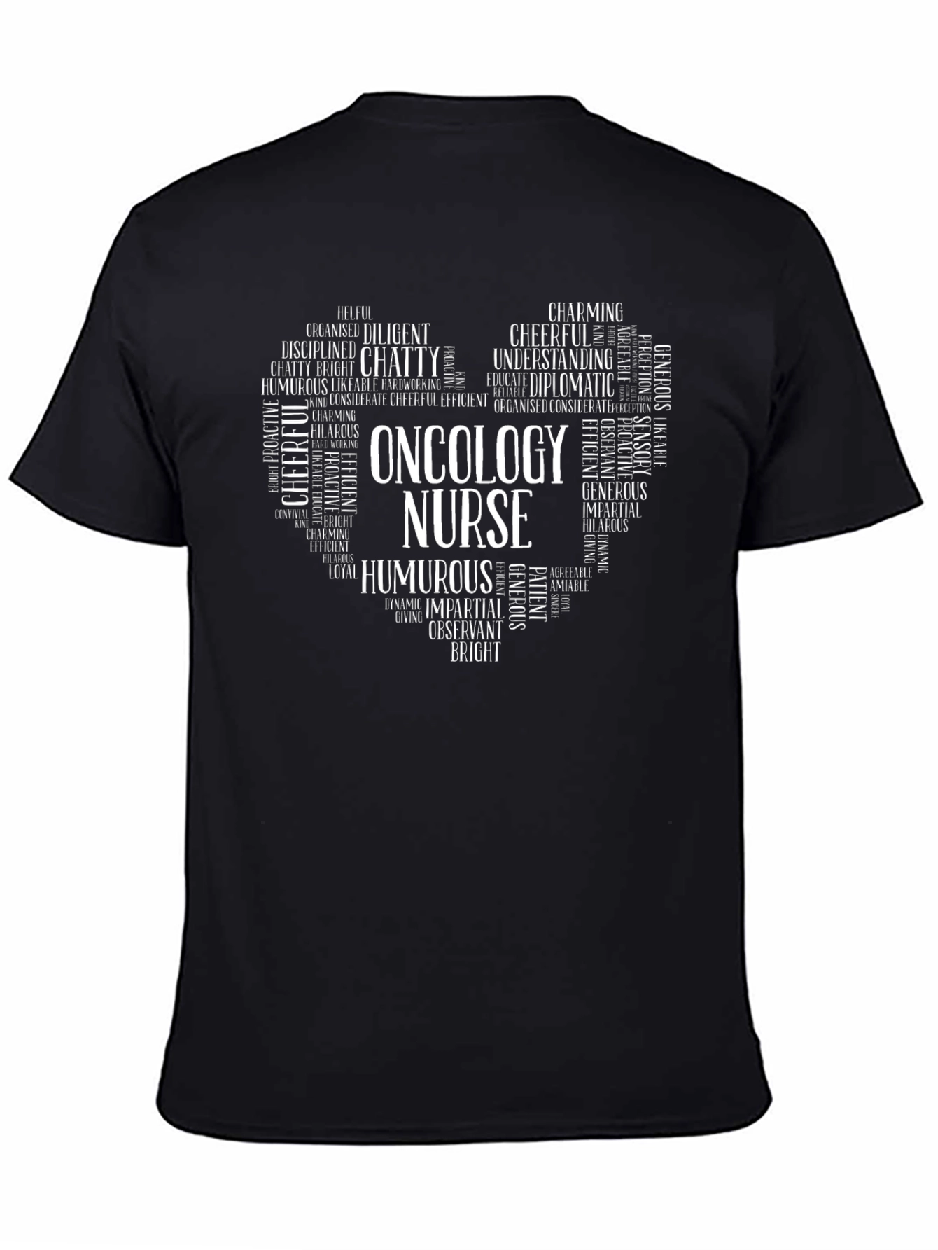 Oncology Nurse Word Art Heart T-Shirt