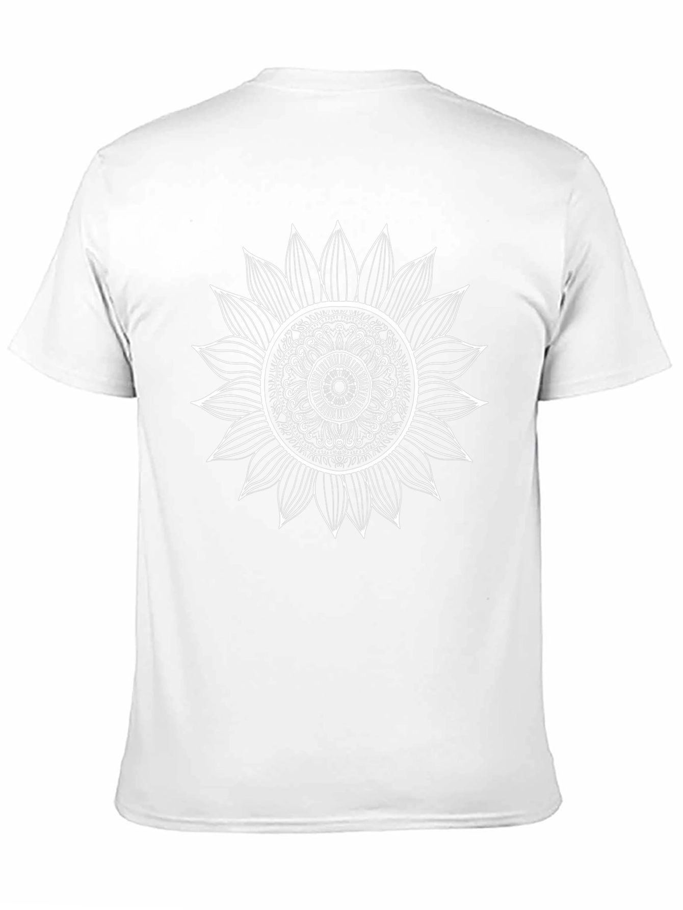 Mandala Flower Graphic Tee - Black Cotton Blend