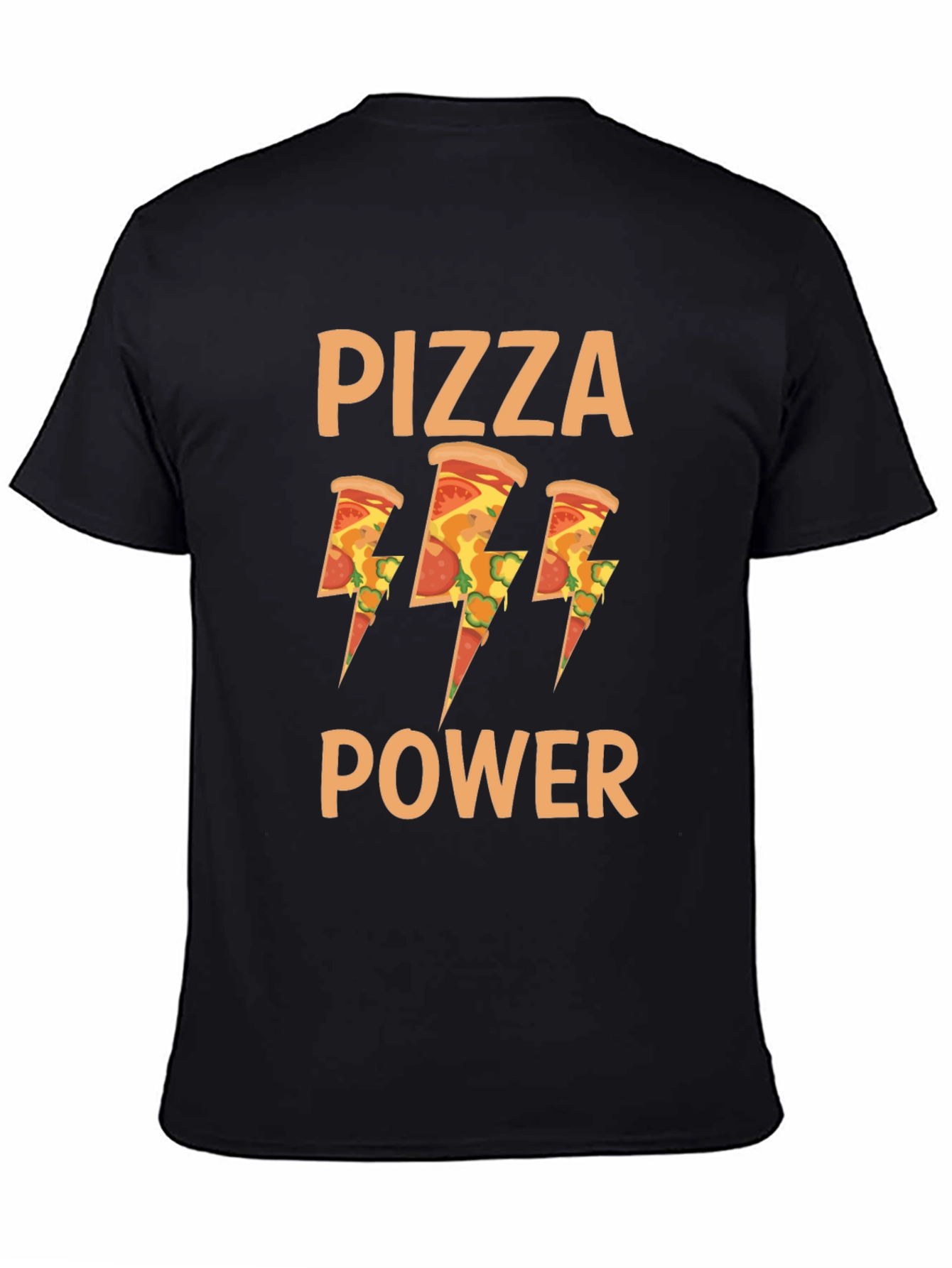Pizza Power Graphic T-Shirt - Mens Black Tee