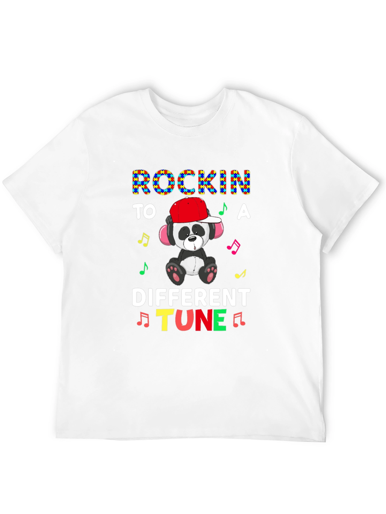 Rockin to a Different Tune Autism Awareness Panda T-Shirt
