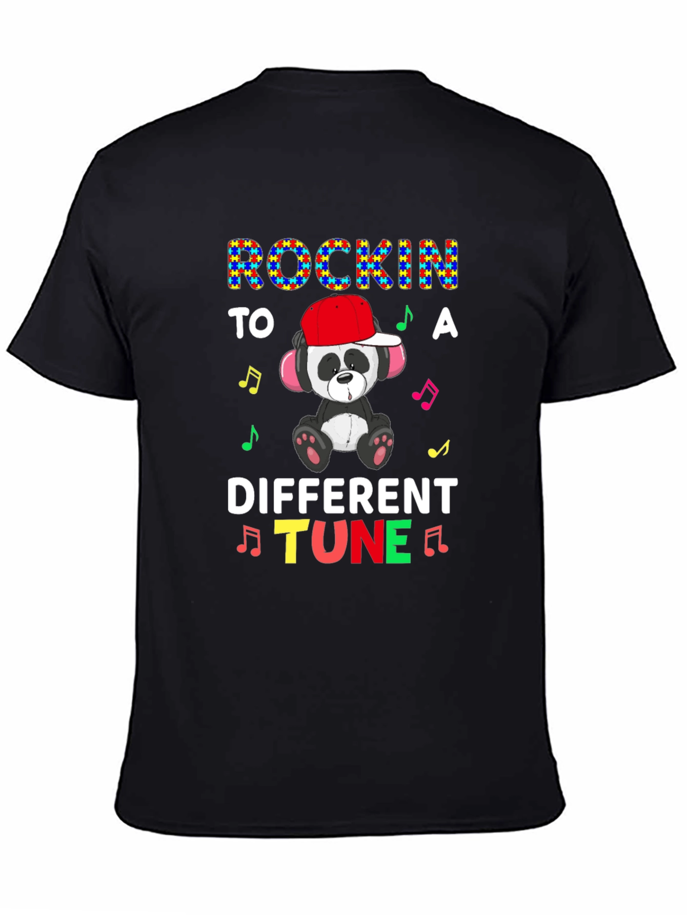 Rockin to a Different Tune Autism Awareness Panda T-Shirt
