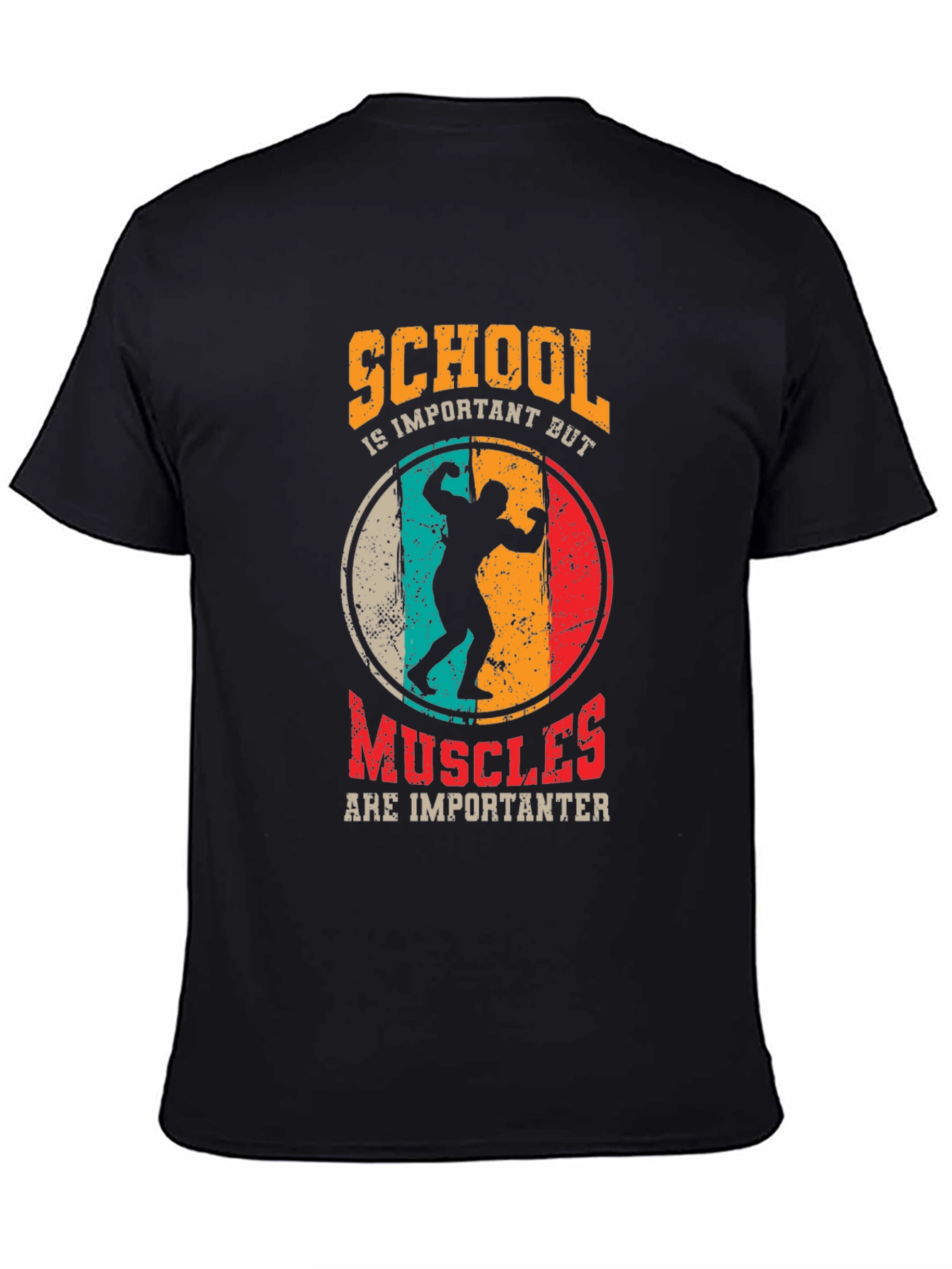 School vs Muscles Graphic T-Shirt