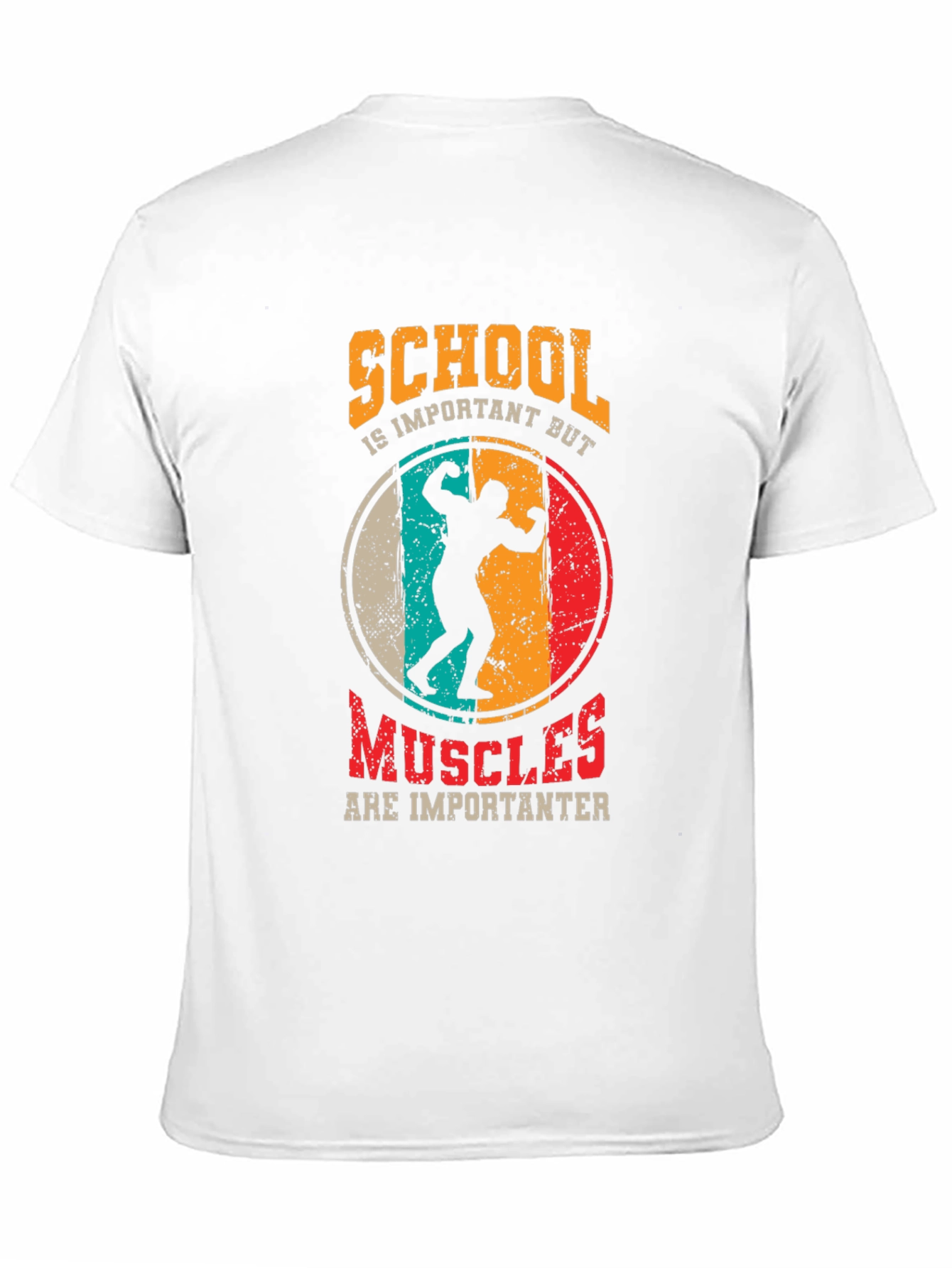 School vs Muscles Graphic T-Shirt