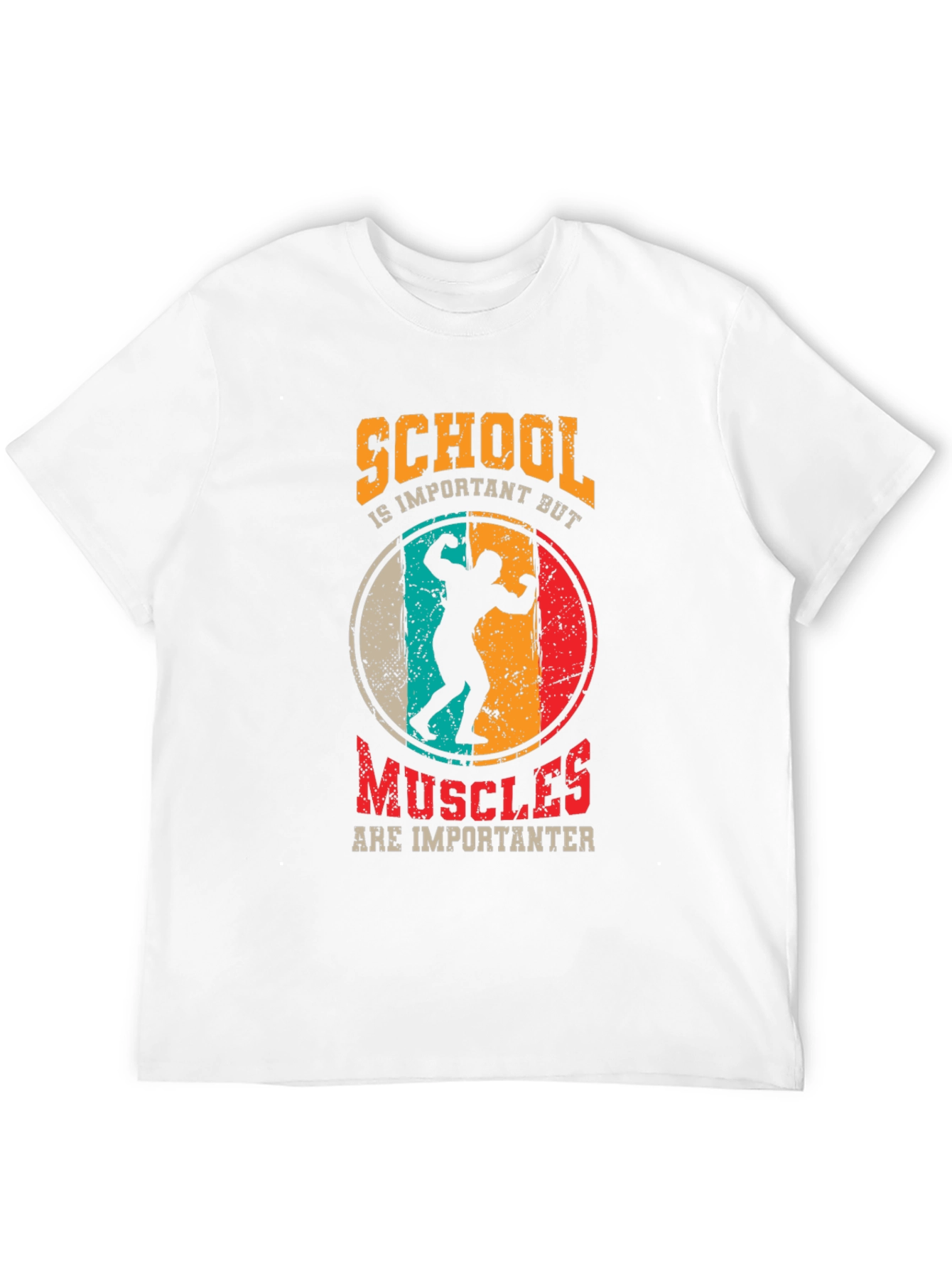 School vs Muscles Graphic T-Shirt