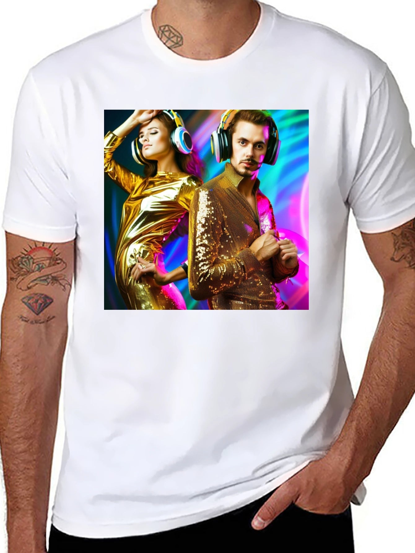 Retro Disco Couple Graphic T-Shirt
