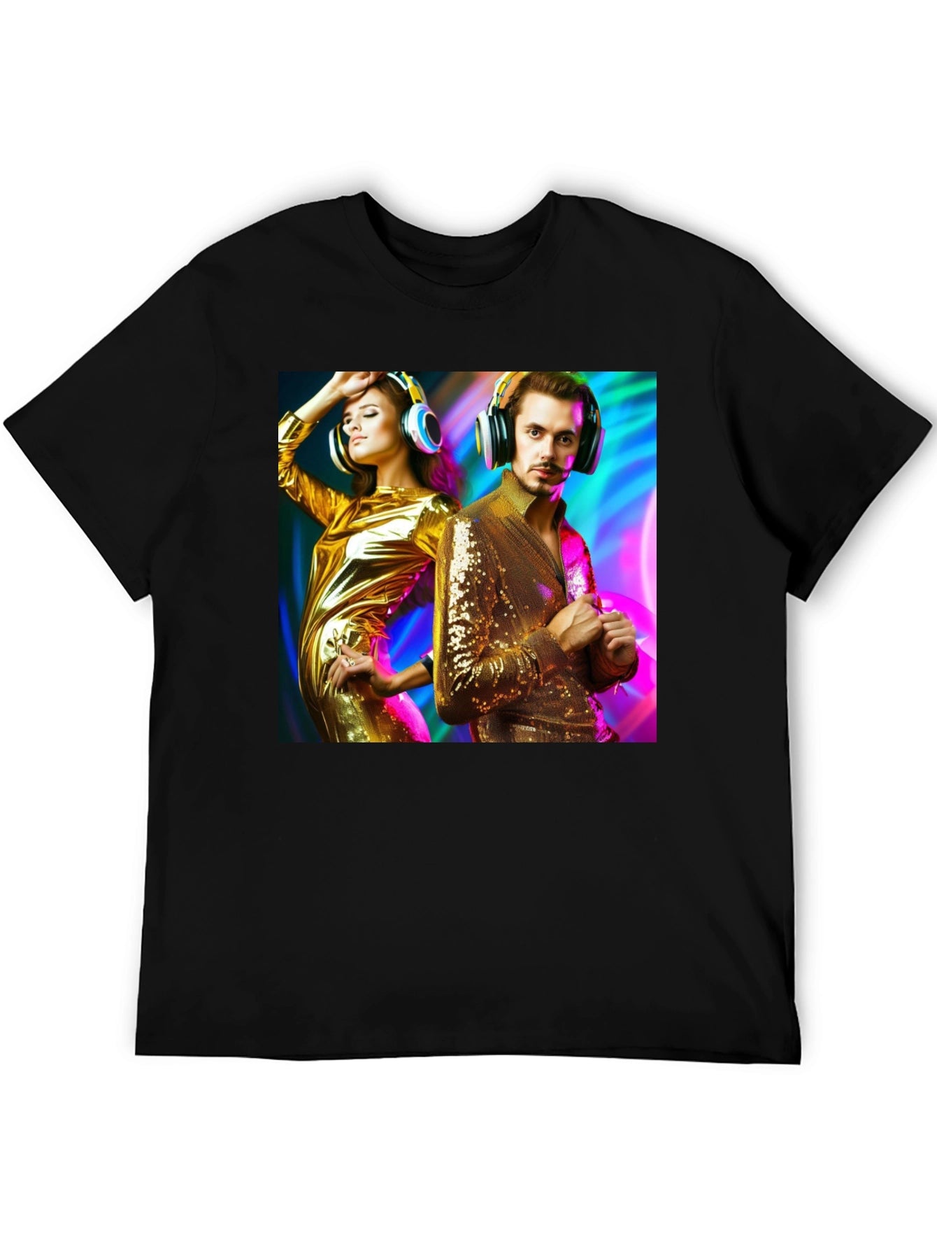 Retro Disco Couple Graphic T-Shirt