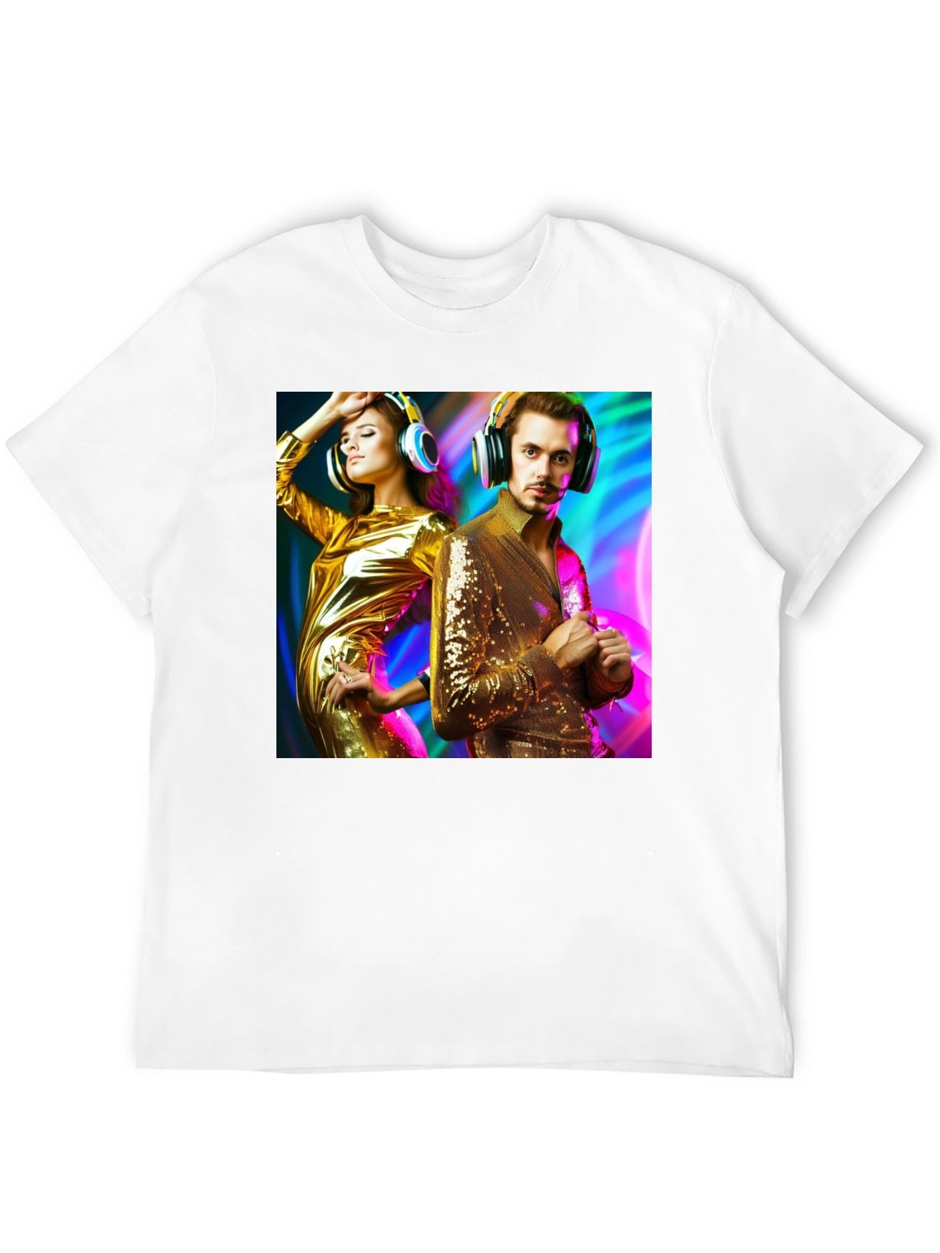 Retro Disco Couple Graphic T-Shirt