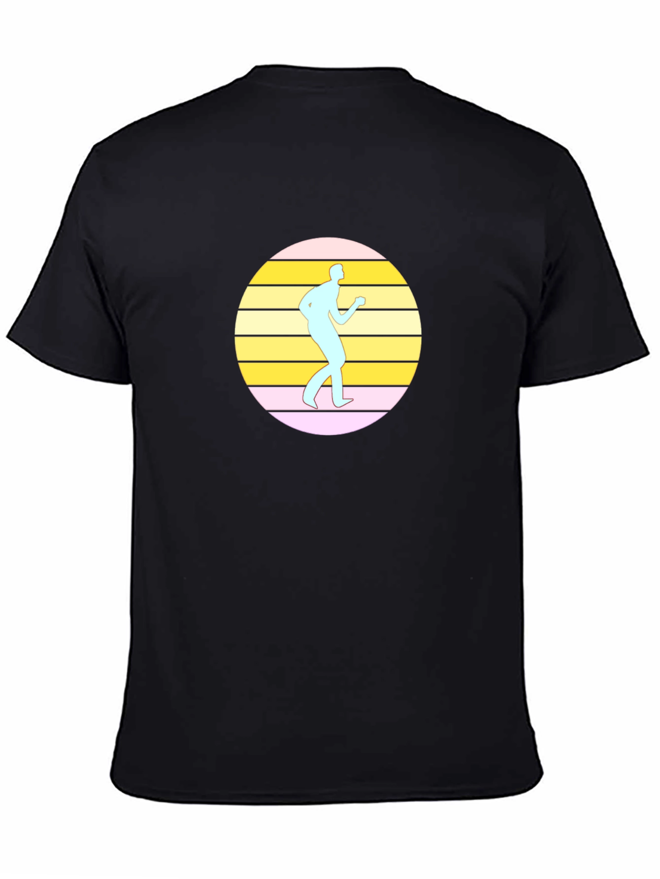 Retro Dancer Graphic Tee - Black Cotton T-Shirt