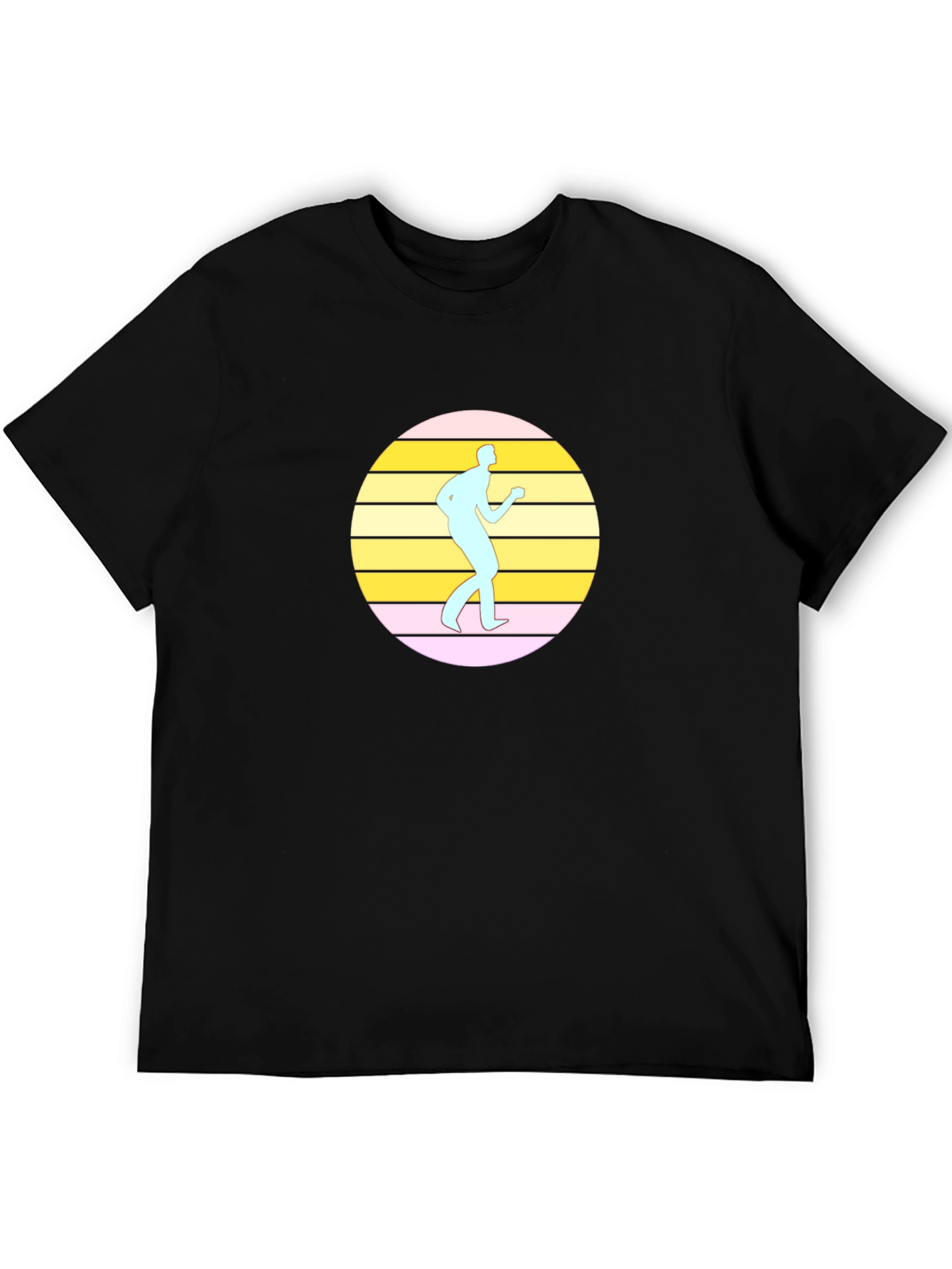 Retro Dancer Graphic Tee - Black Cotton T-Shirt