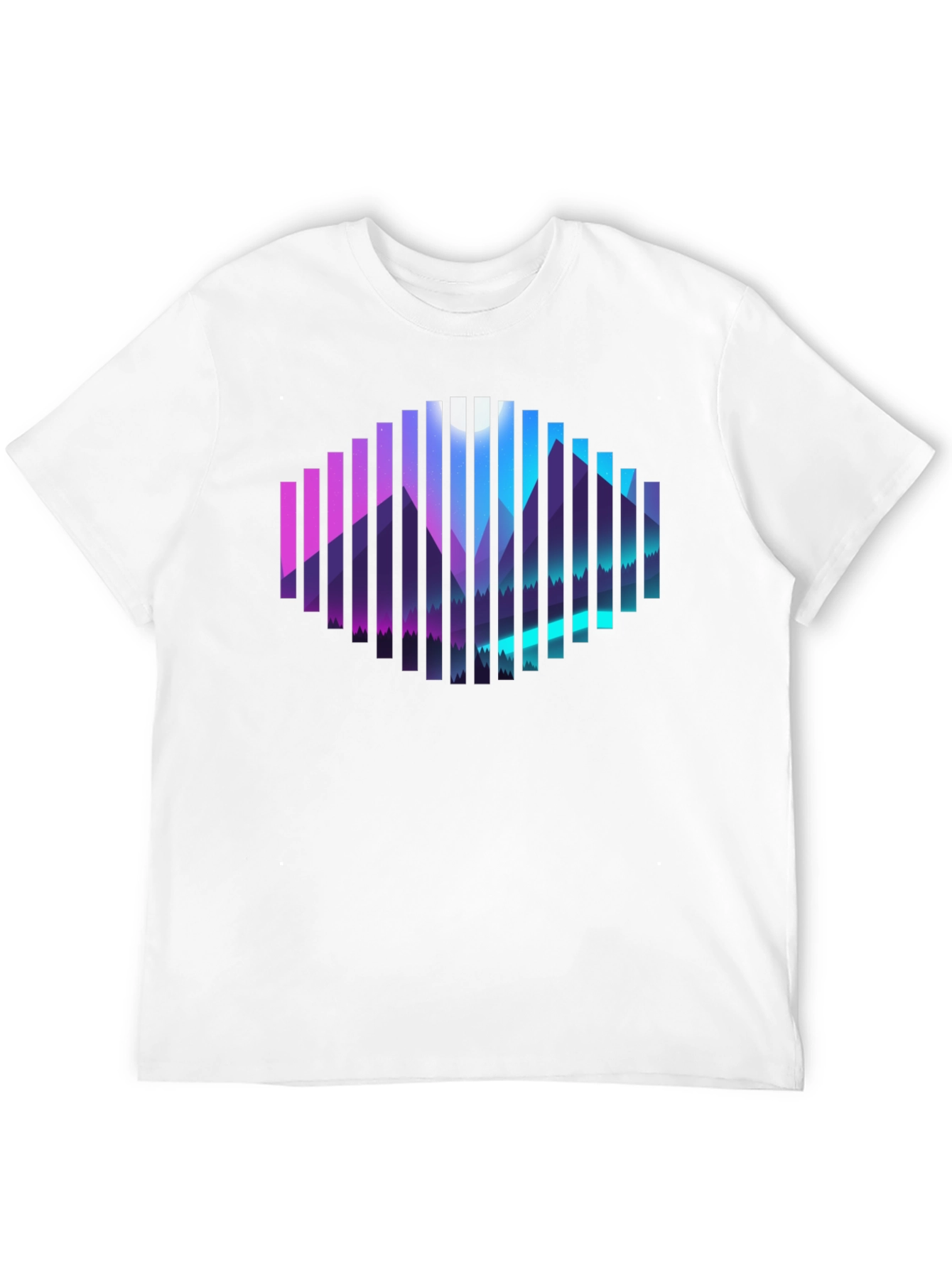 Geometric Mountainscape Graphic Tee - Black
