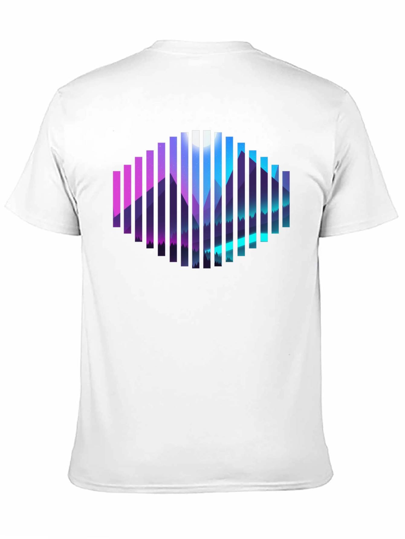 Geometric Mountainscape Graphic Tee - Black