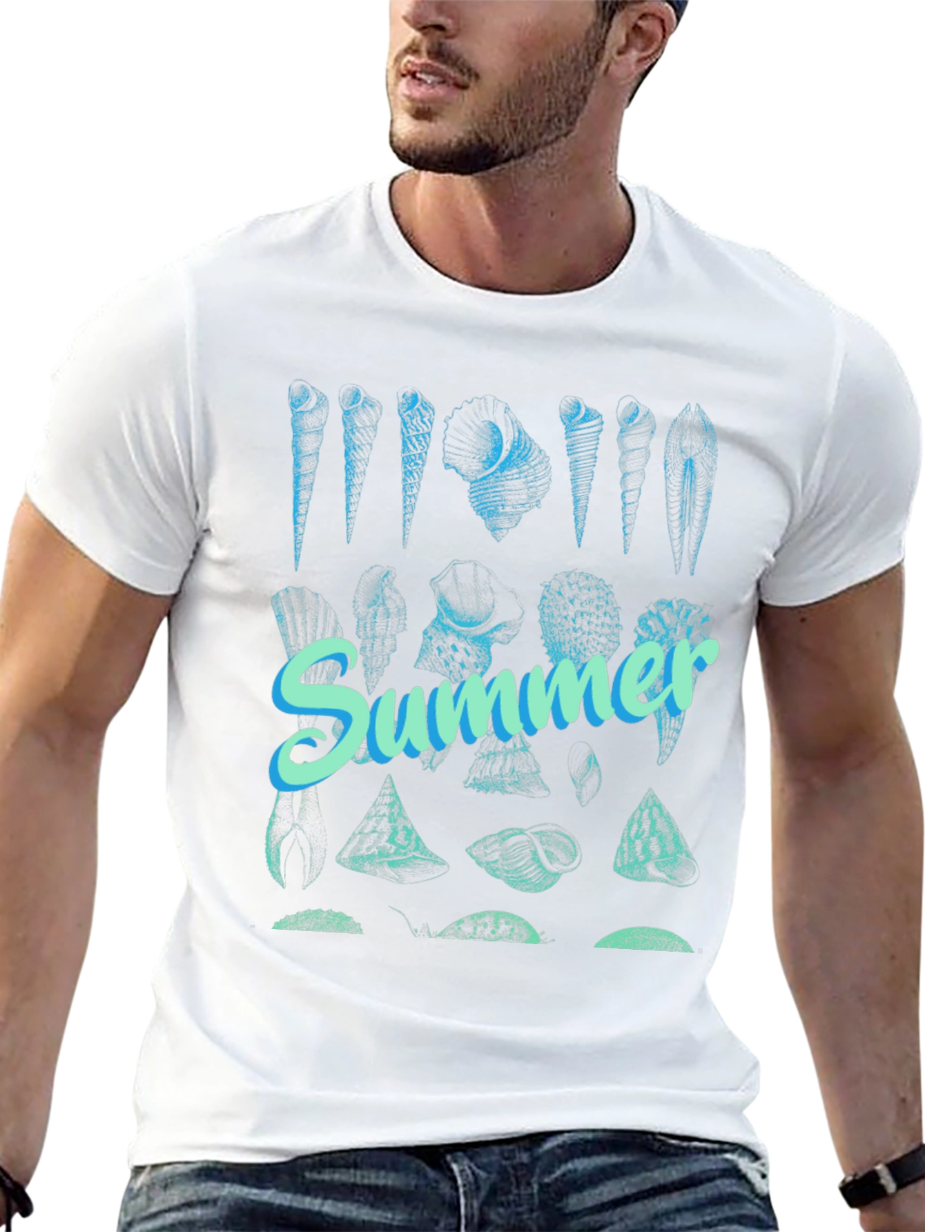 Summer Seashells Graphic Tee - Black