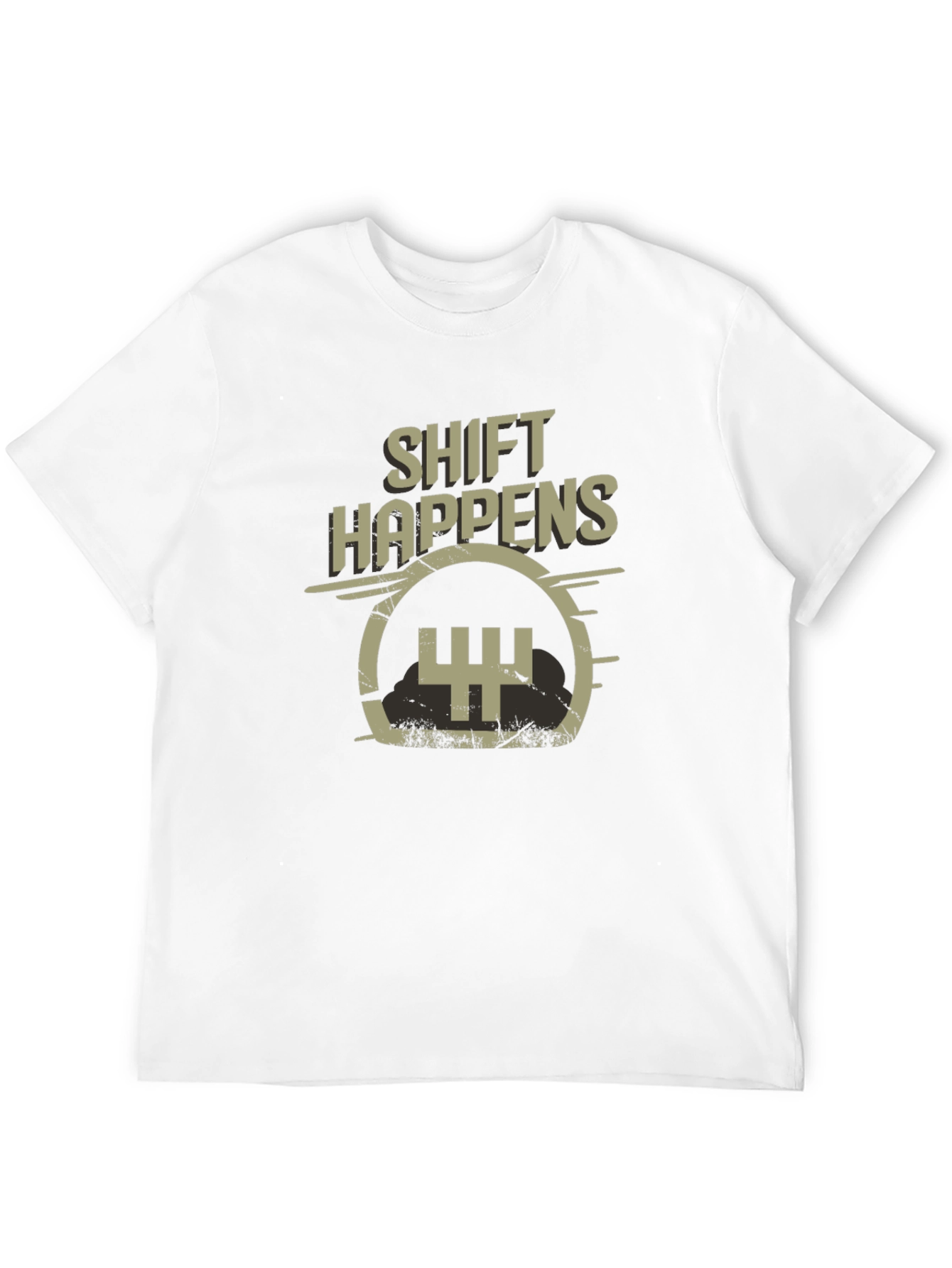Shift Happens Mens Black Graphic Tee