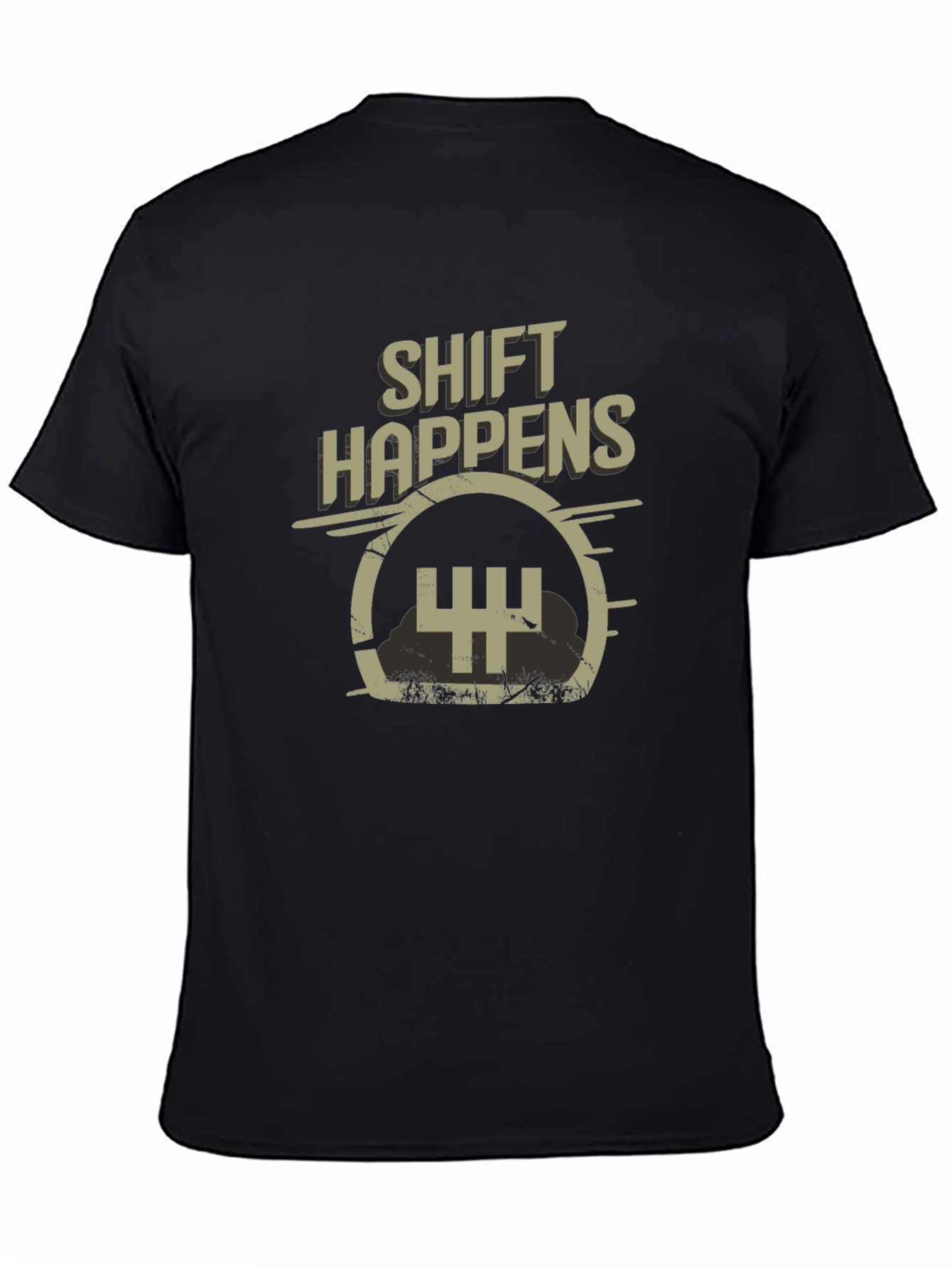 Shift Happens Mens Black Graphic Tee