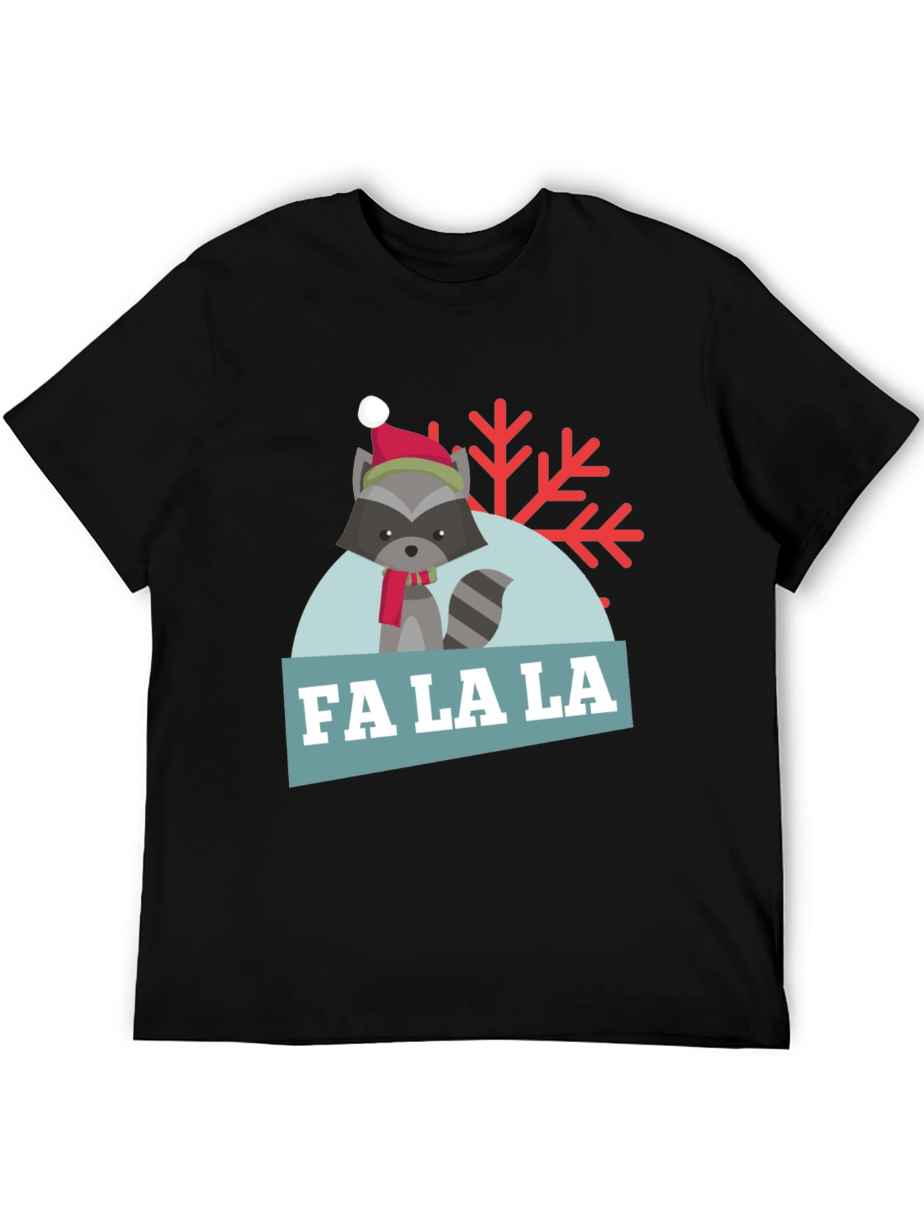 Festive Raccoon Fa La La Holiday T-Shirt