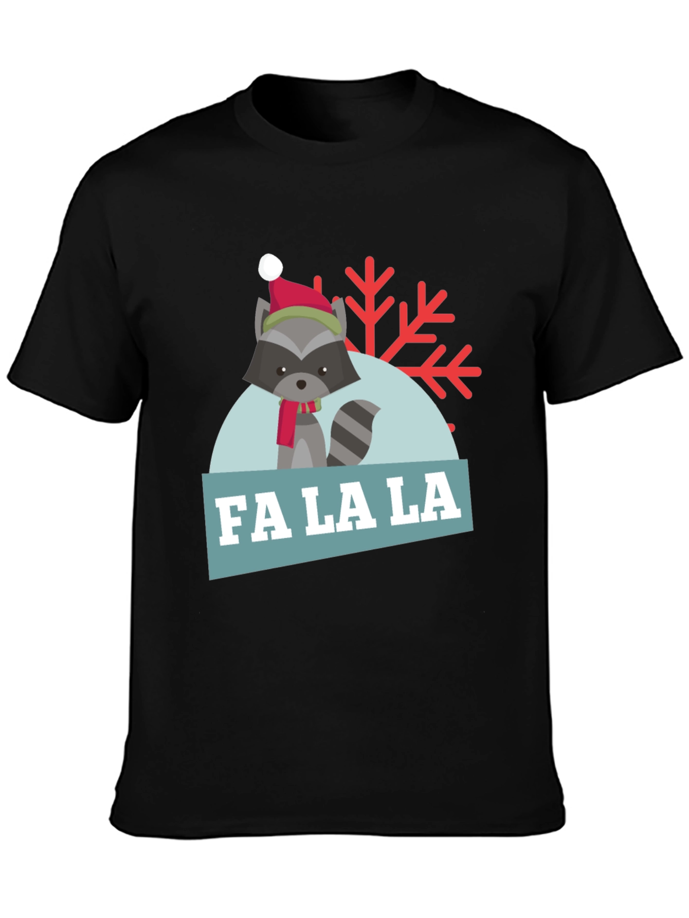Festive Raccoon Fa La La Holiday T-Shirt