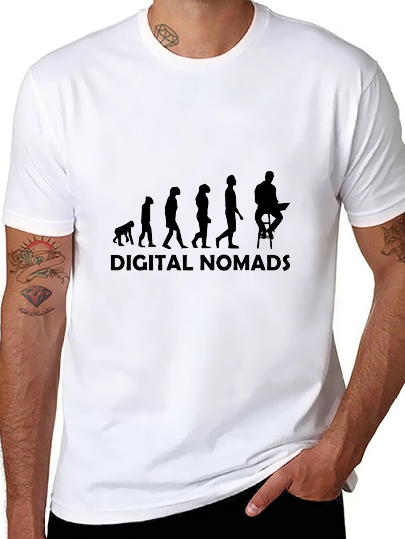Digital Nomads Evolution Black T-Shirt