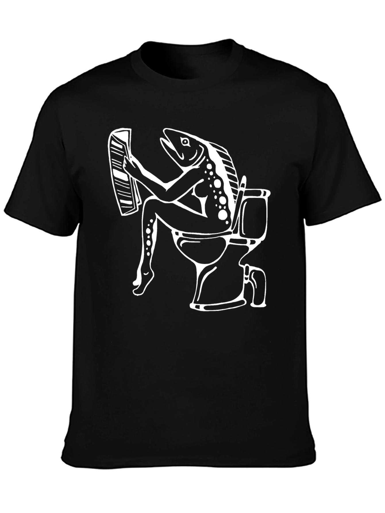 Funny Fish Reading on Toilet T-Shirt