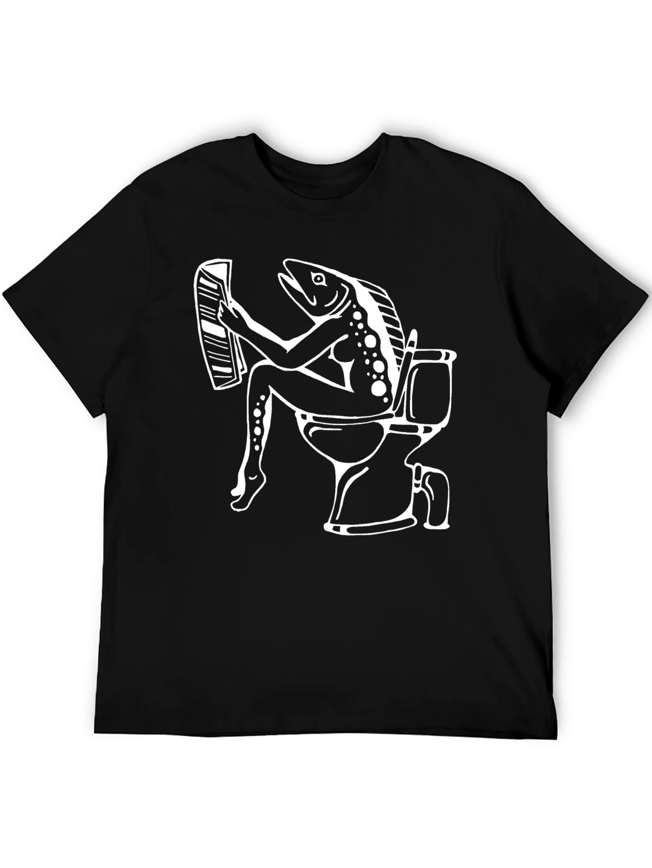 Funny Fish Reading on Toilet T-Shirt