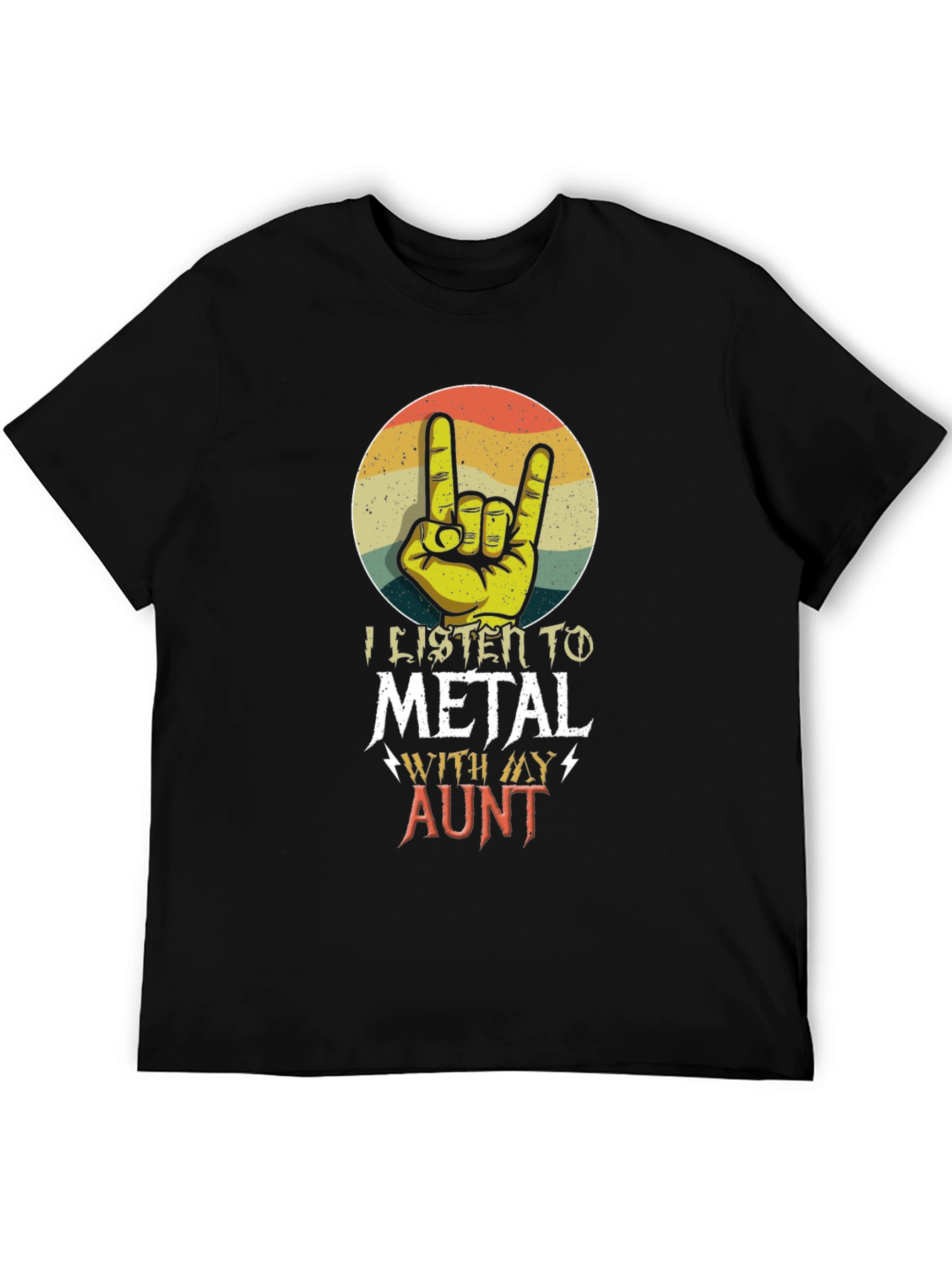 Metal Aunt T-Shirt - Retro Rock Hand