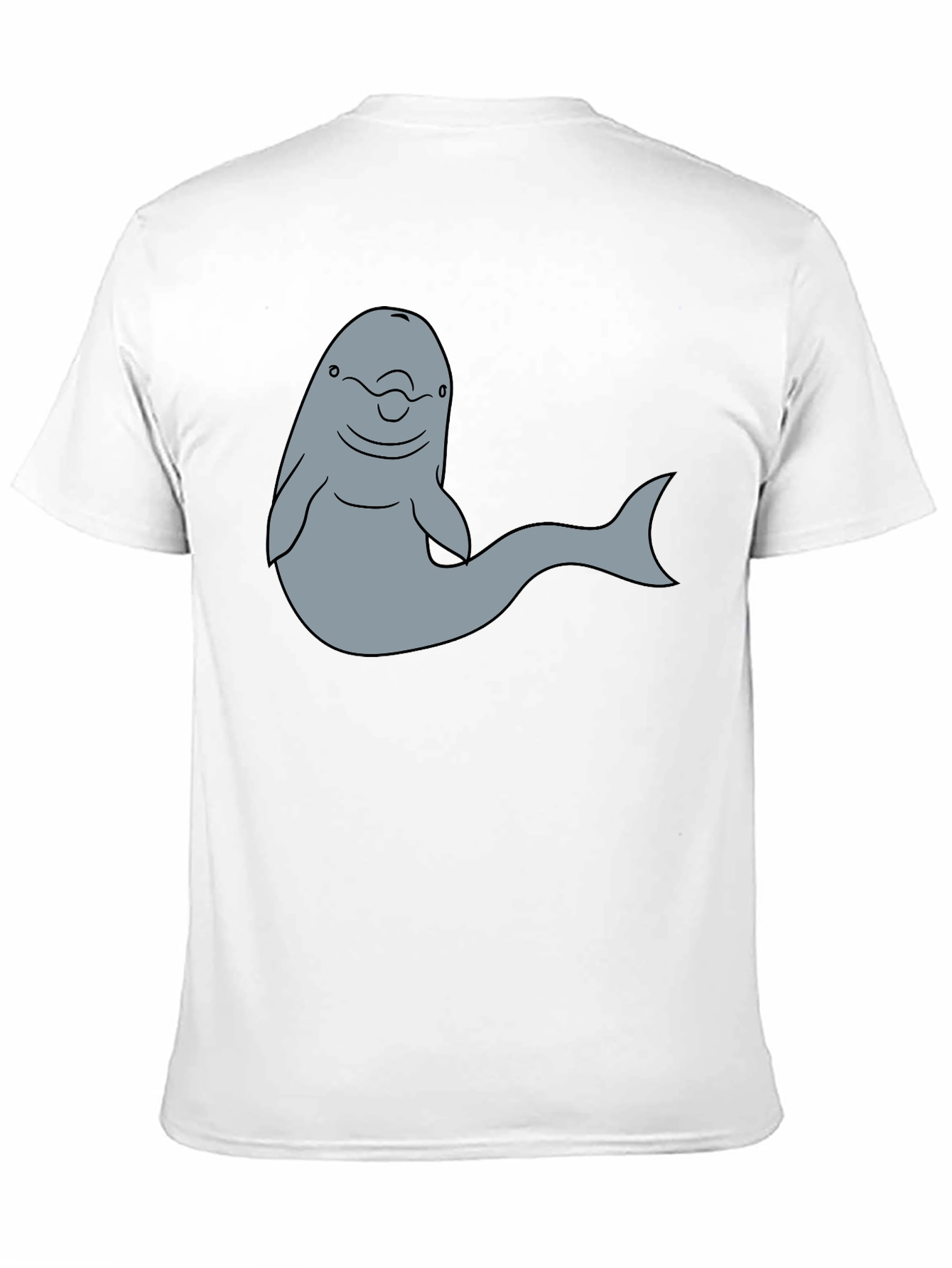 Cartoon Dolphin Graphic Tee - Black T-Shirt
