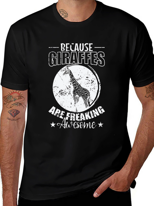 Giraffe Lover Black Graphic Tee