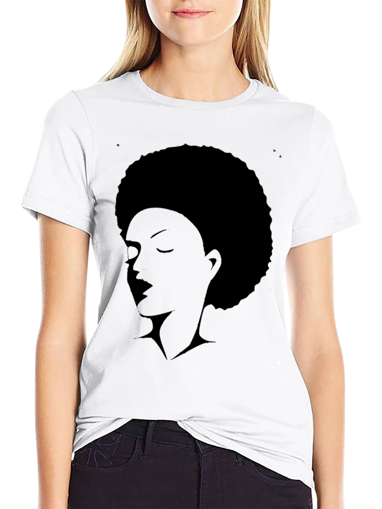 Afro Silhouette Graphic Tee - Unisex Black T-Shirt