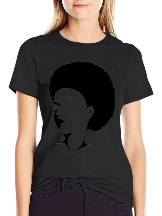 Afro Silhouette Graphic Tee - Unisex Black T-Shirt