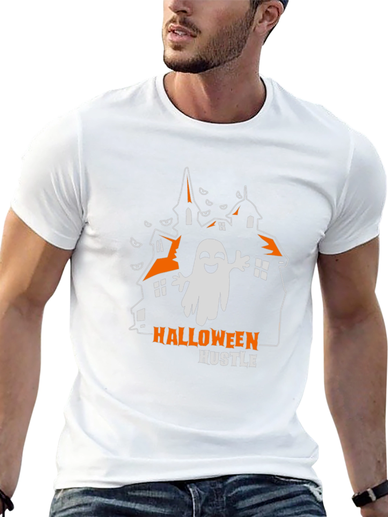 Halloween Hustle Ghost T-Shirt - Spooky Season Apparel