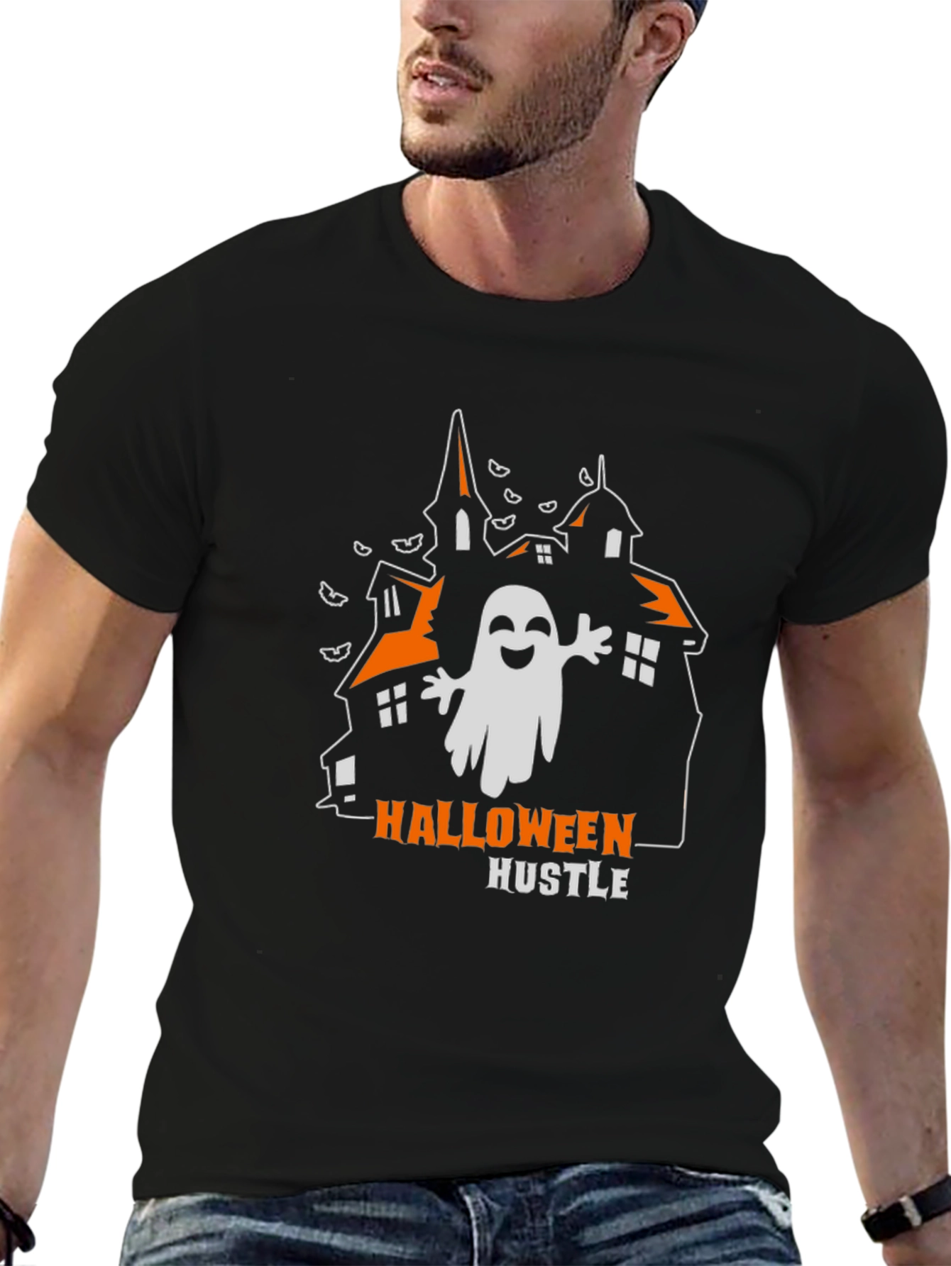 Halloween Hustle Ghost T-Shirt - Spooky Season Apparel